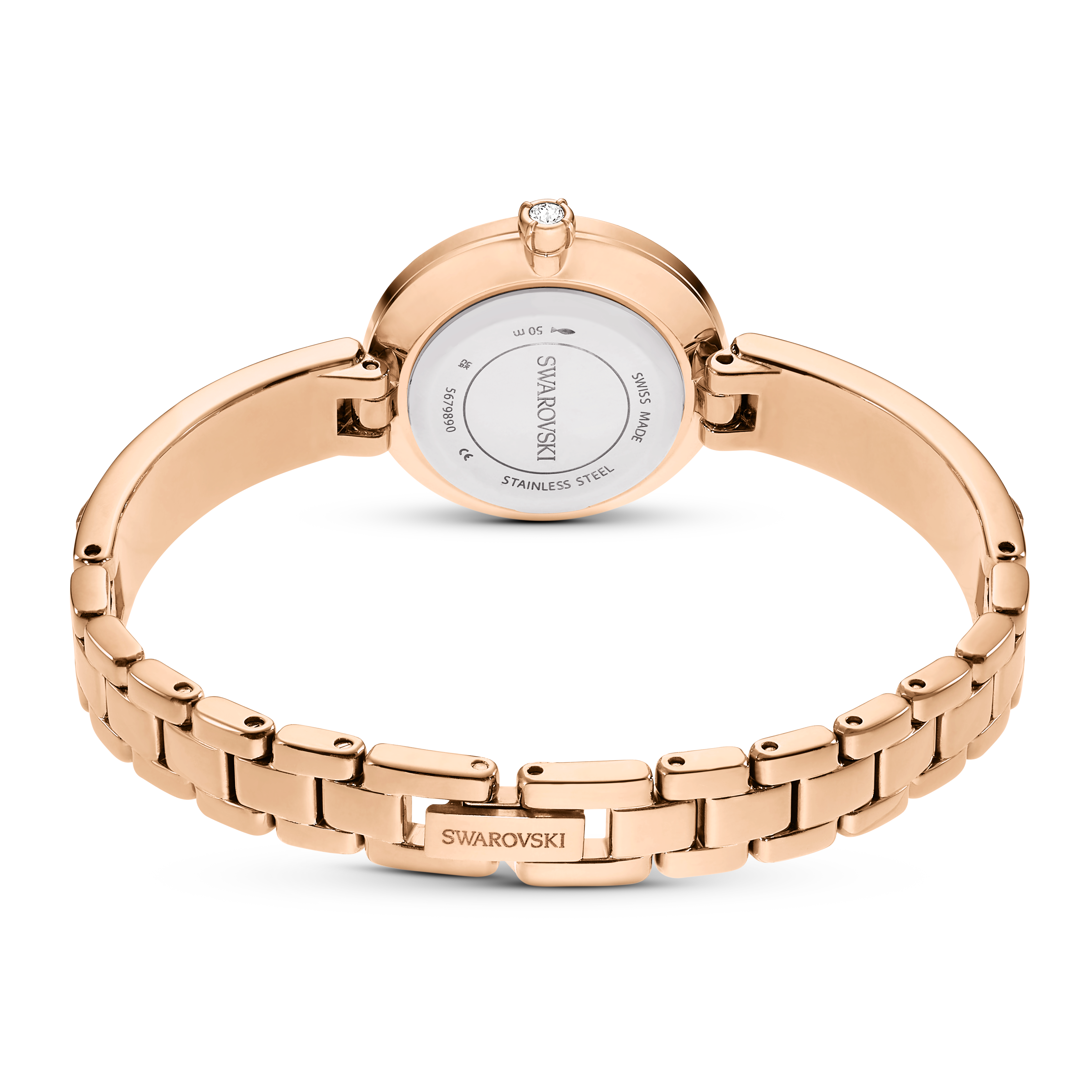Swarovski Matrix bangle watch, Swiss Made, Crystal bracelet, Pink, Rose gold-tone finish 5679890