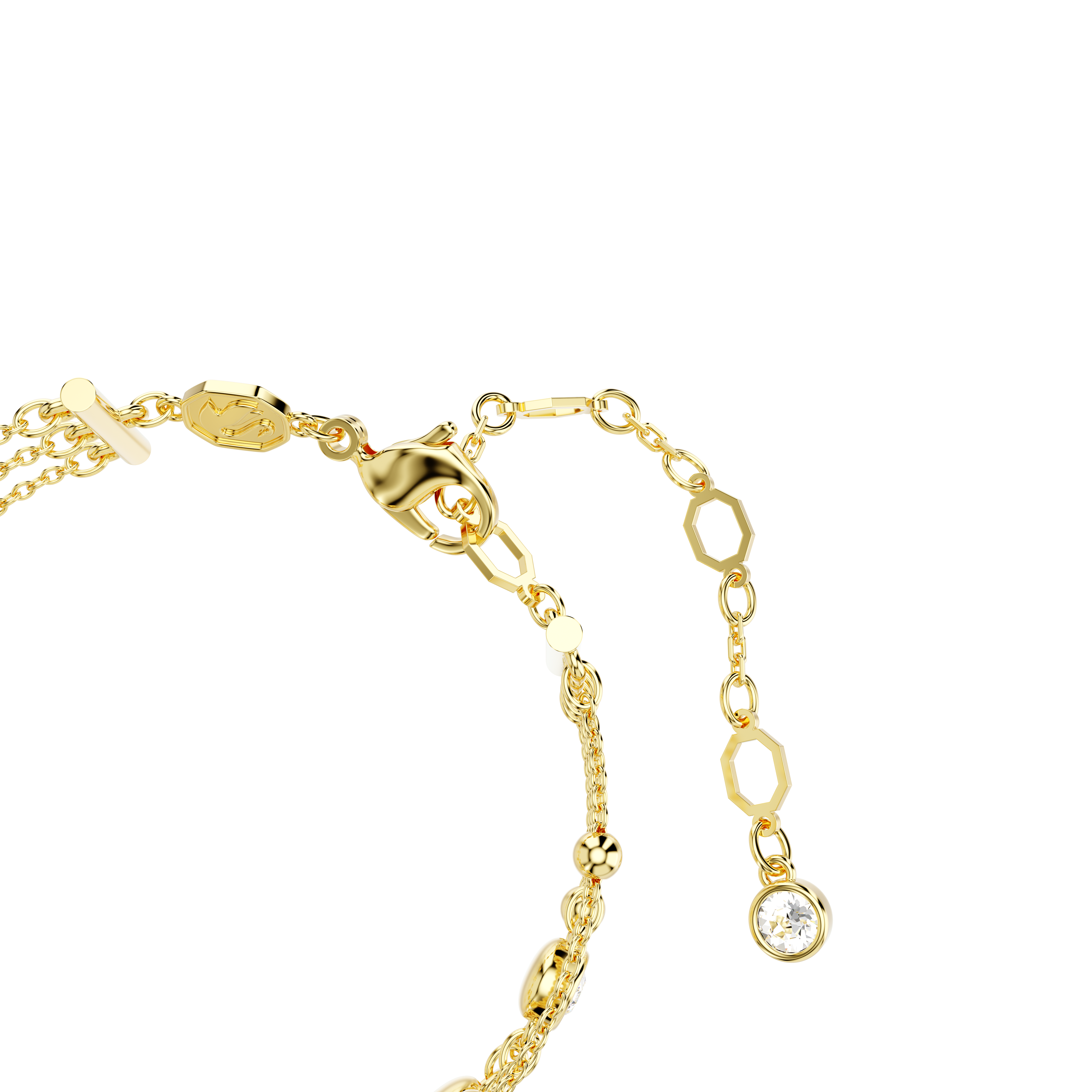 Swarovski Imber wide bracelet, Round cut, White, Gold-tone plated 5680095