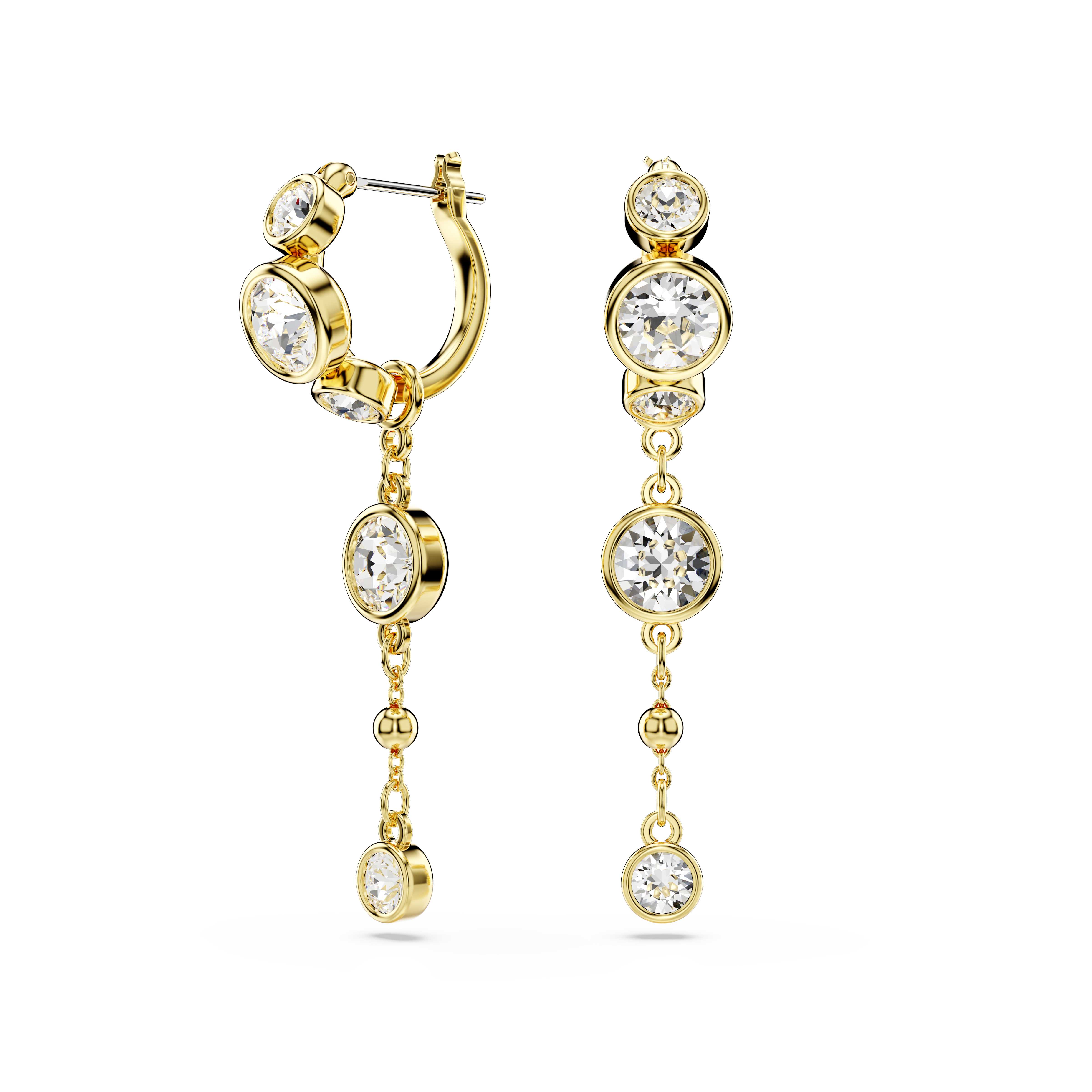 Swarovski Imber drop earrings, Round cut, White, Mixed metal finish 5680097