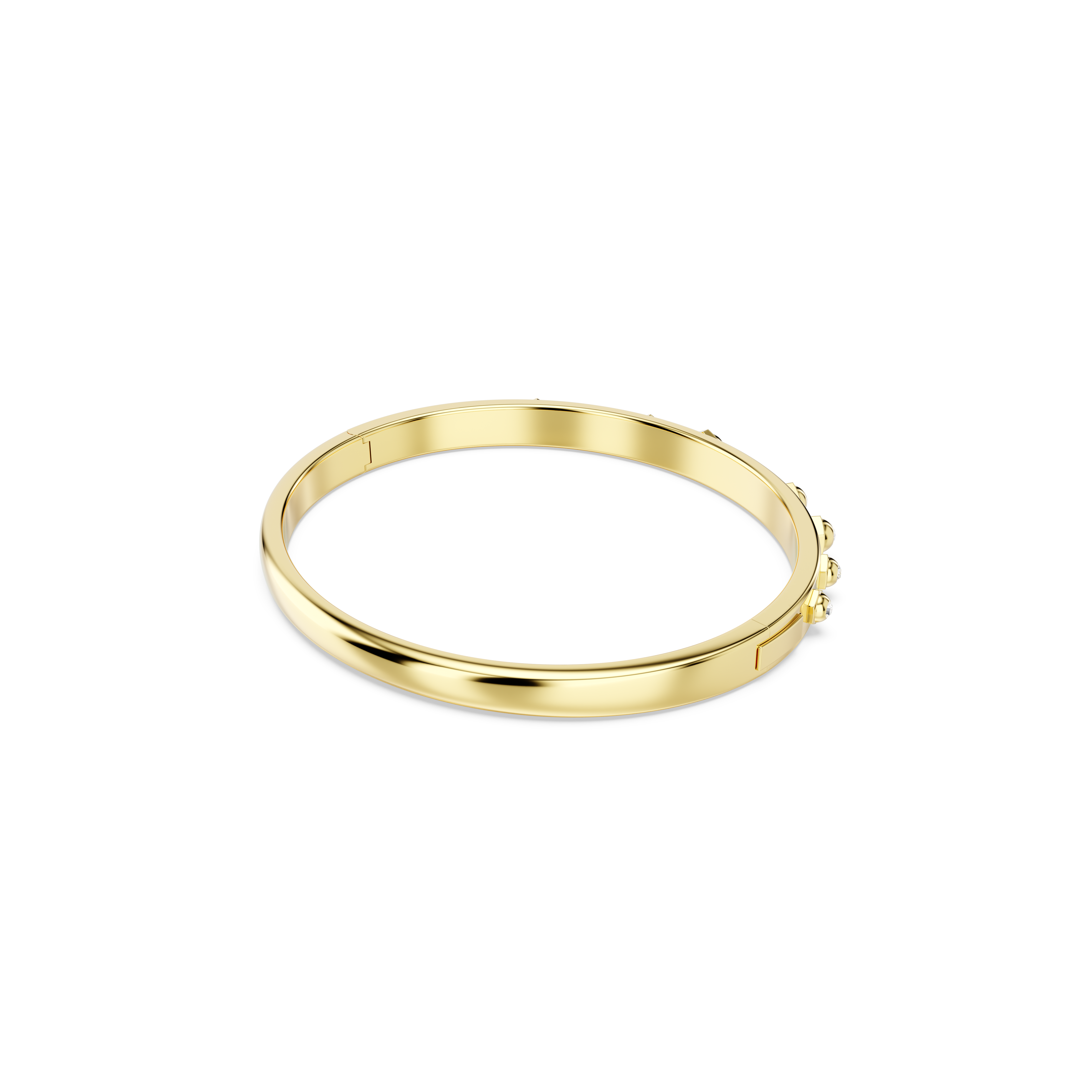 Swarovski Numina bangle, Mixed round cuts, White, Gold-tone plated 5681452