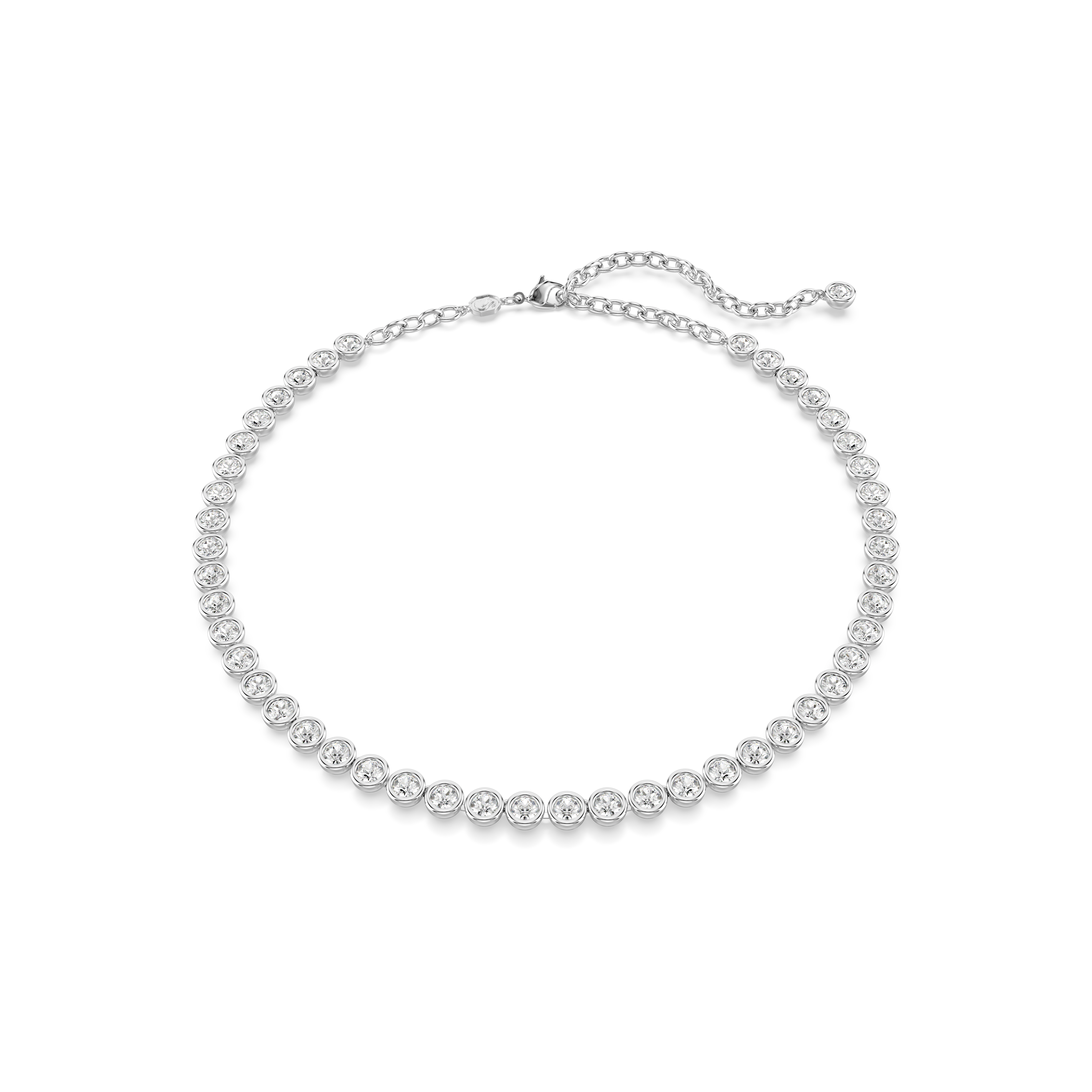 Swarovski Imber Tennis necklace, Round cut, White, Rhodium plated 5682595