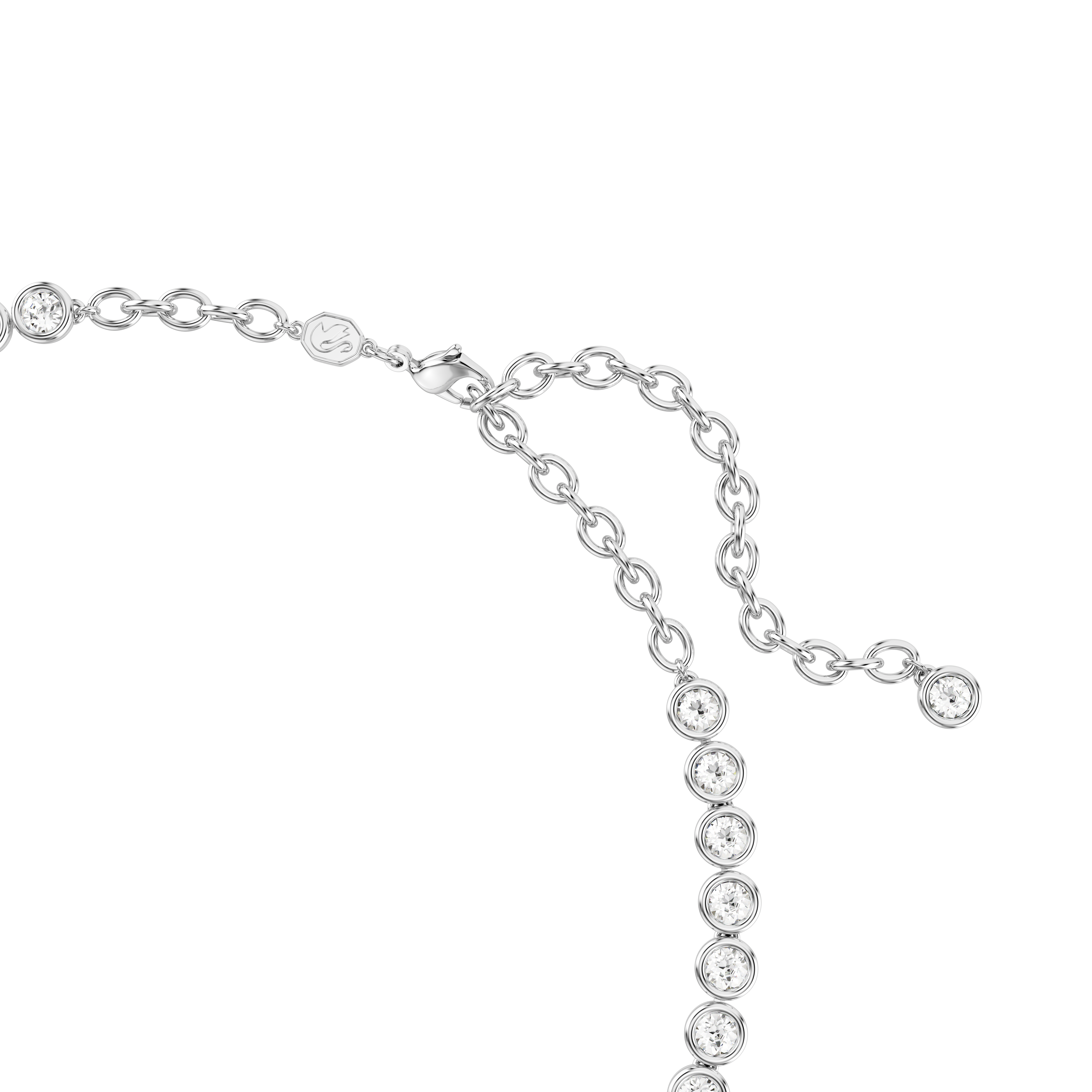 Swarovski Imber Tennis necklace, Round cut, White, Rhodium plated 5682595