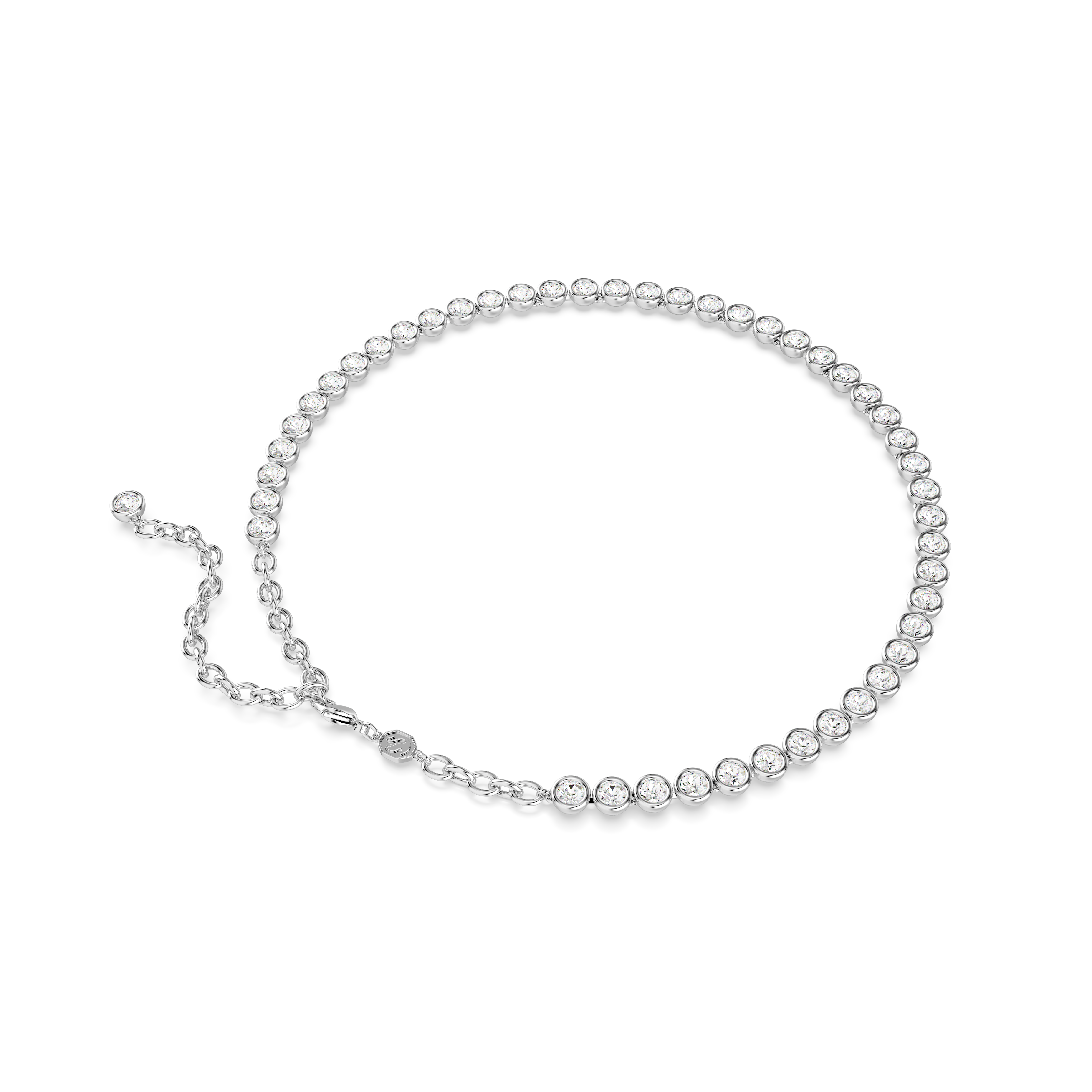 Swarovski Imber Tennis necklace, Round cut, White, Rhodium plated 5682595