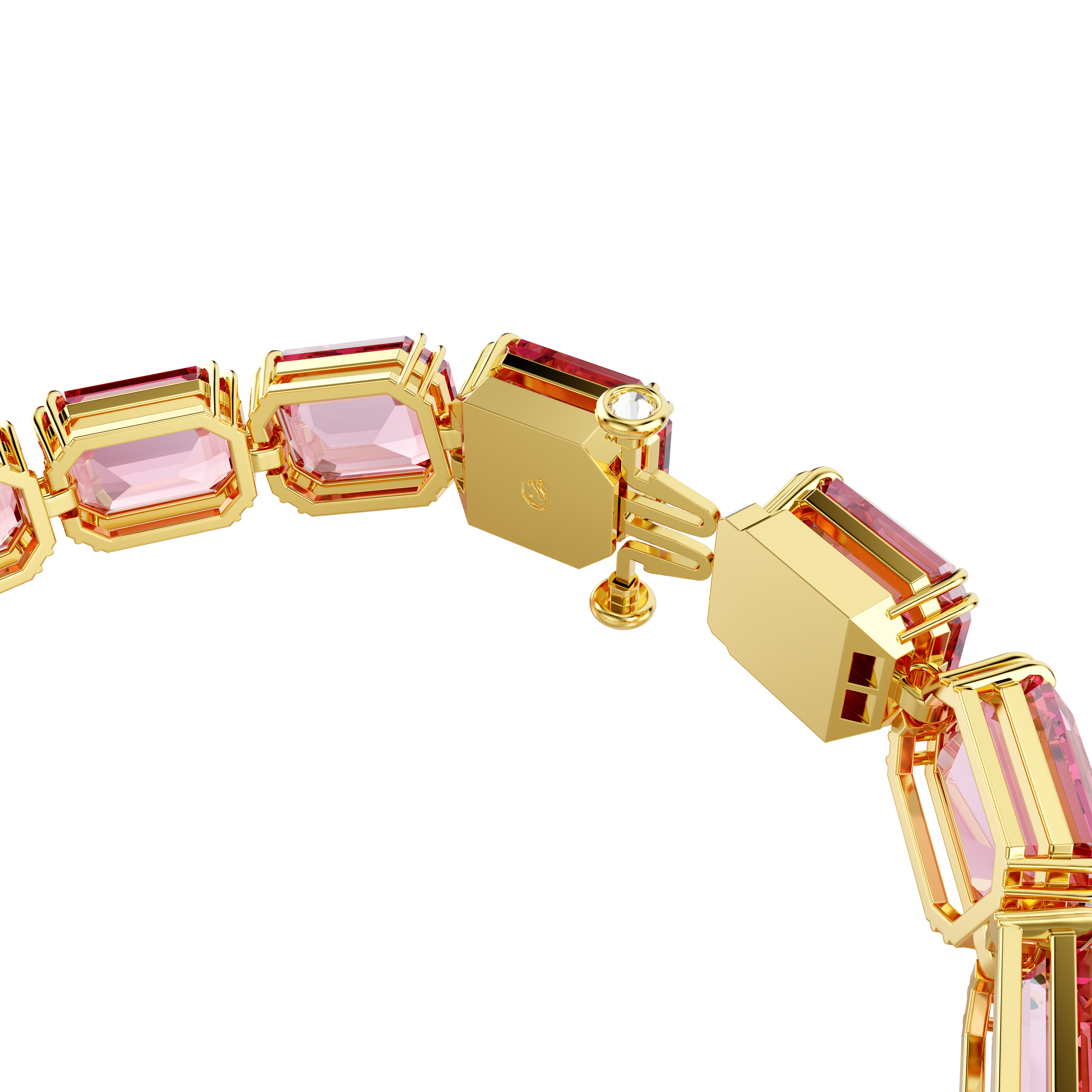 Swarovski Millenia bracelet, Octagon cut, Pink, Gold-tone plated 5683428