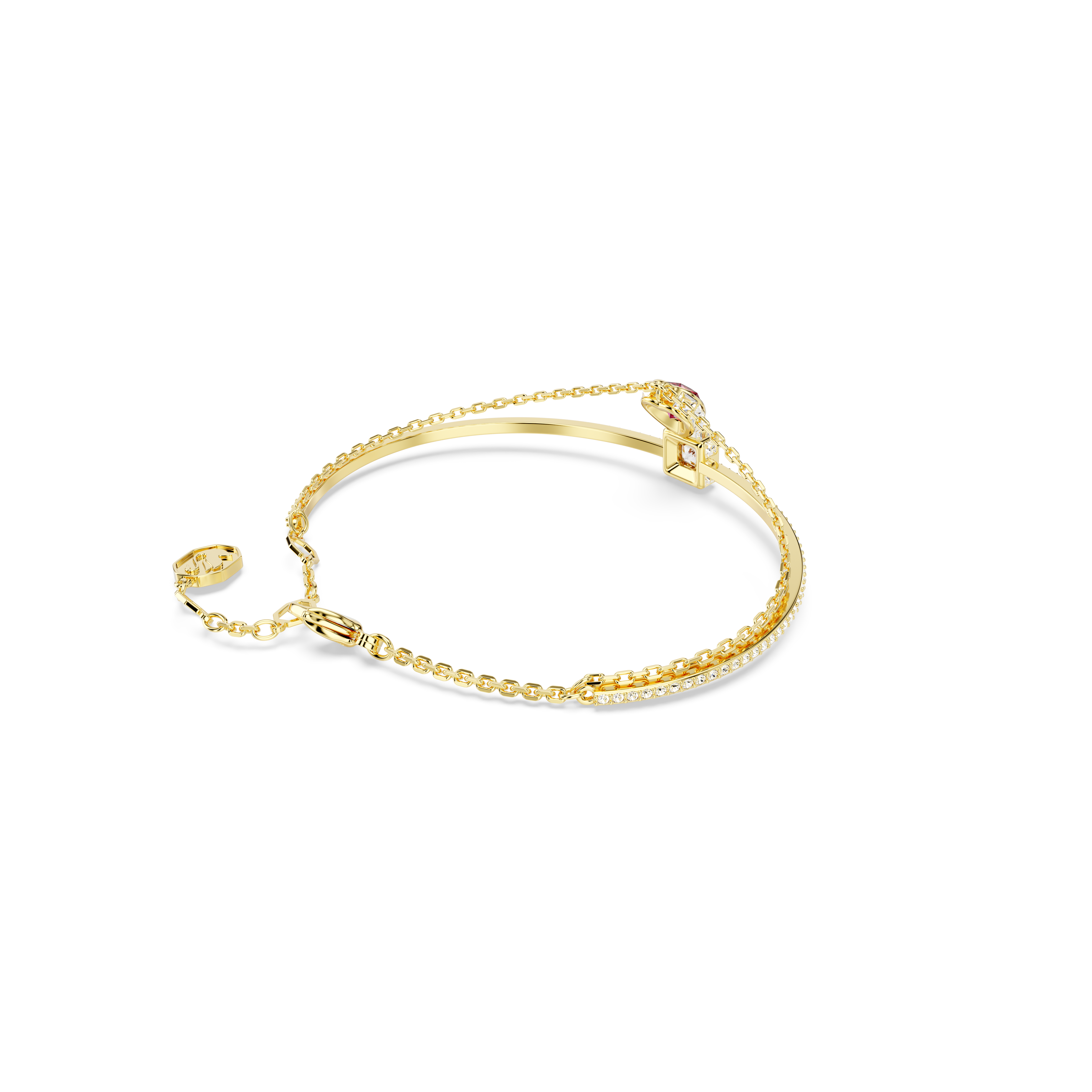 Swarovski Chroma bangle, Heart, Red, Gold-tone plated 5683835