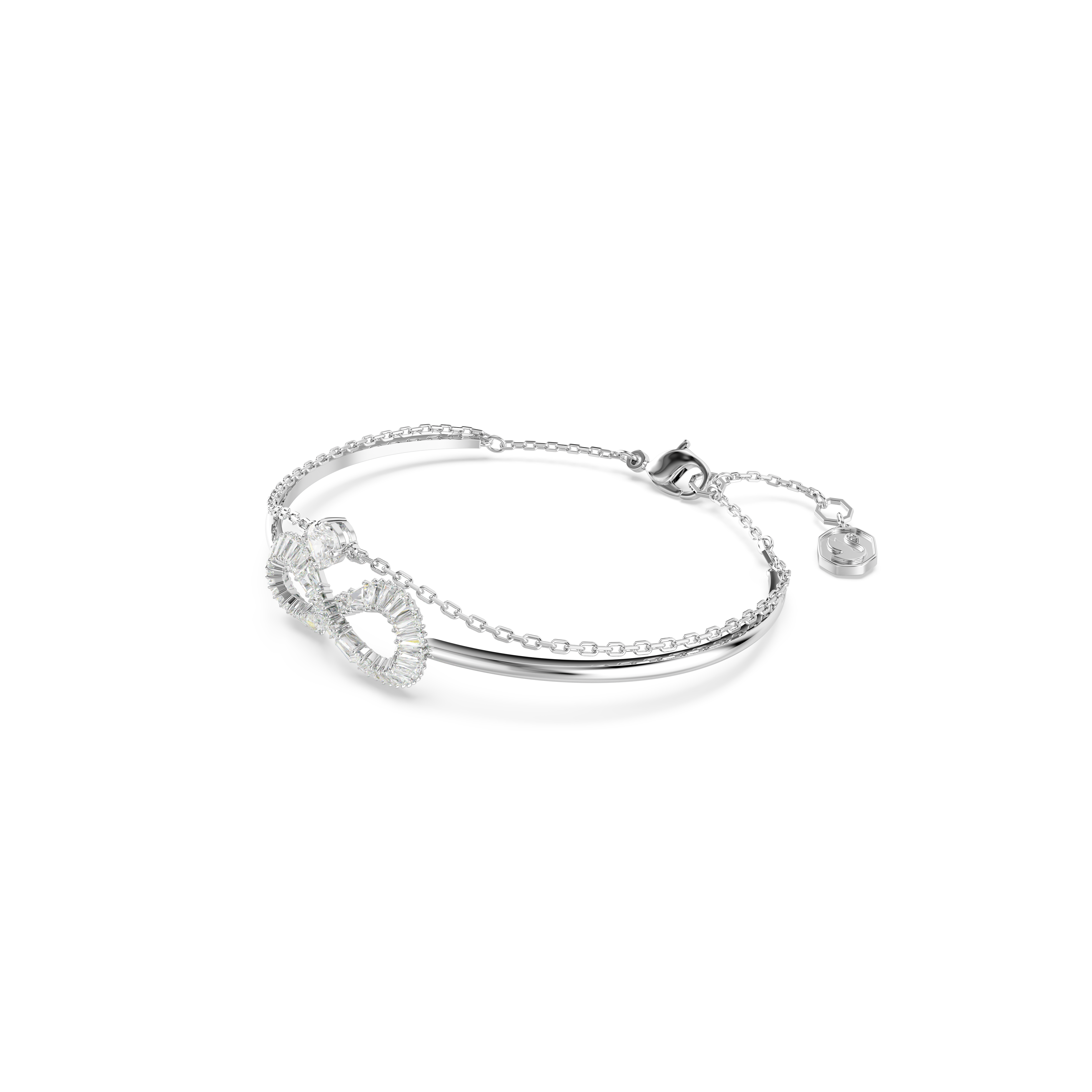 Swarovski Hyperbola bangle, Infinity, White, Rhodium plated 5684049