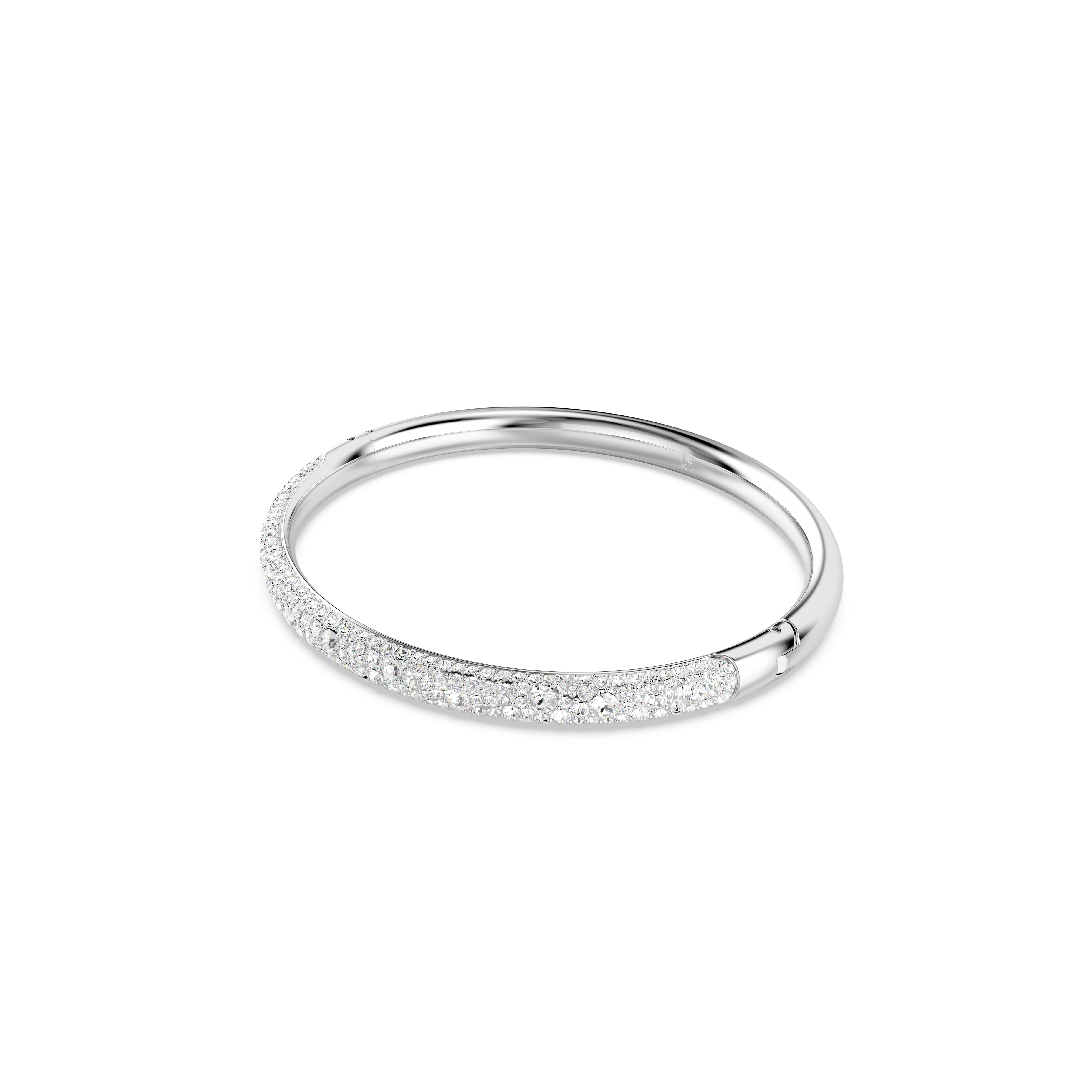 Swarovski Sublima bangle, Snow pavé, White, Rhodium plated 5684241