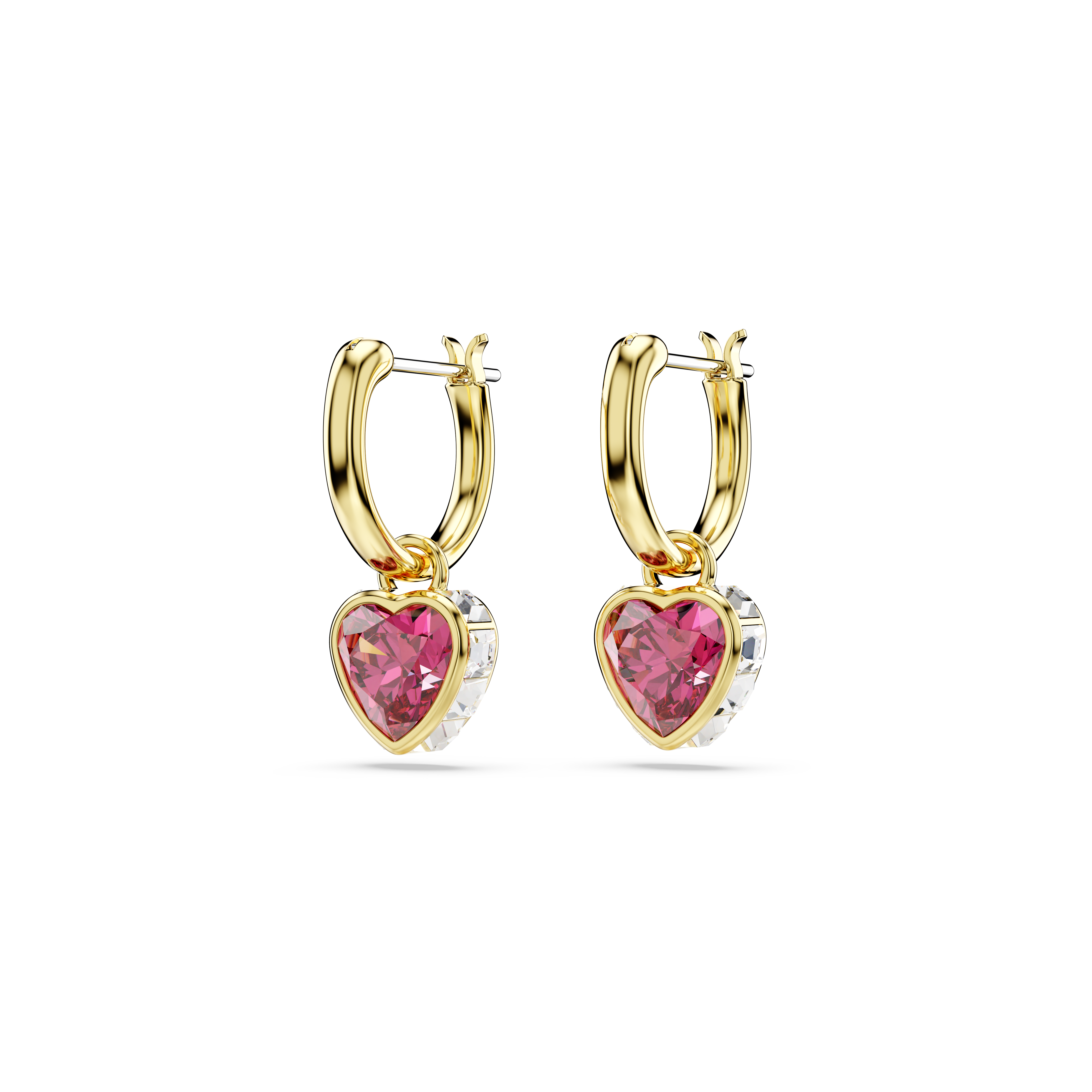 Swarovski Chroma drop earrings, Heart, Red, Gold-tone plated 5684760