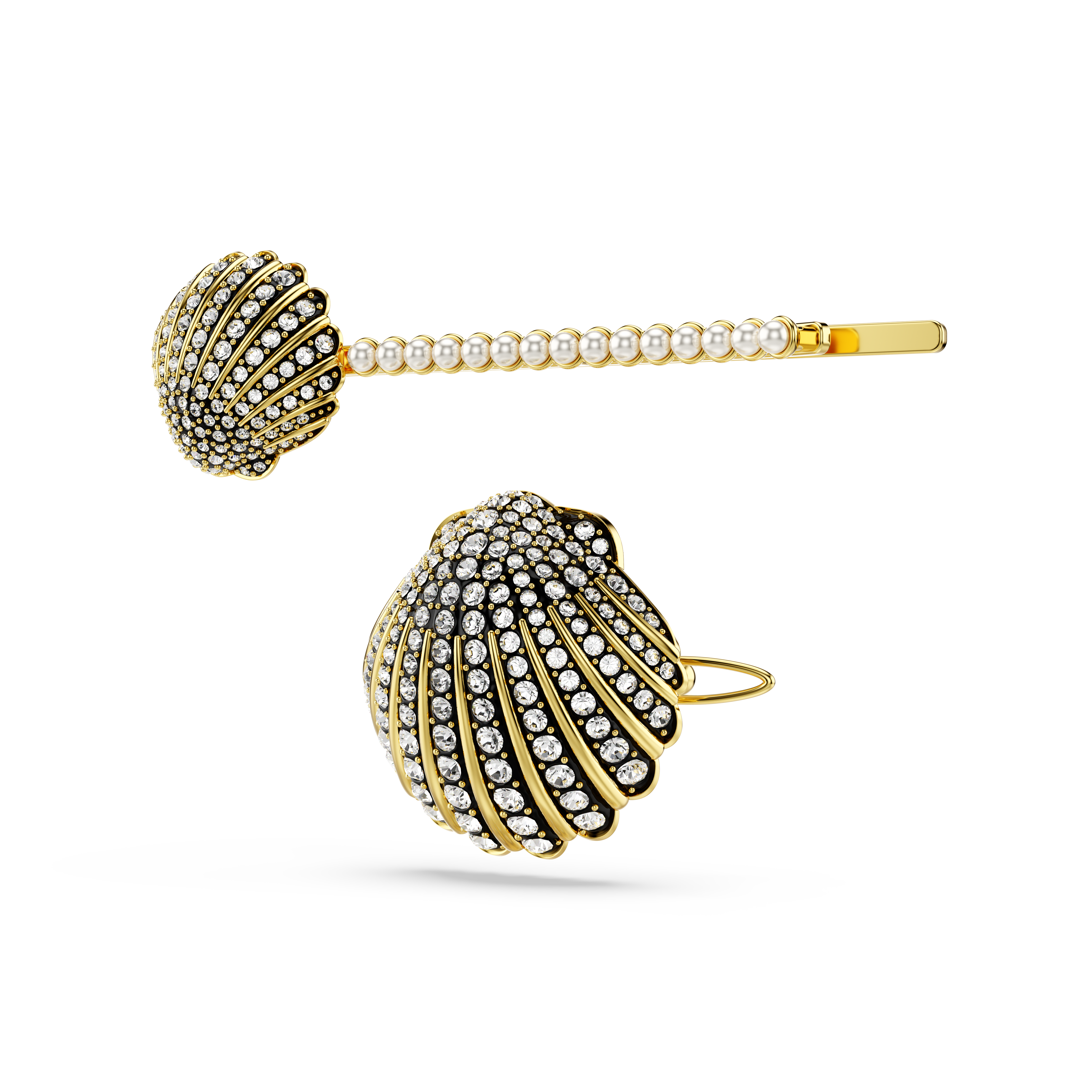 Swarovski Idyllia hair pin, Set (2), Shell, White, Mixed metal finish 5686437