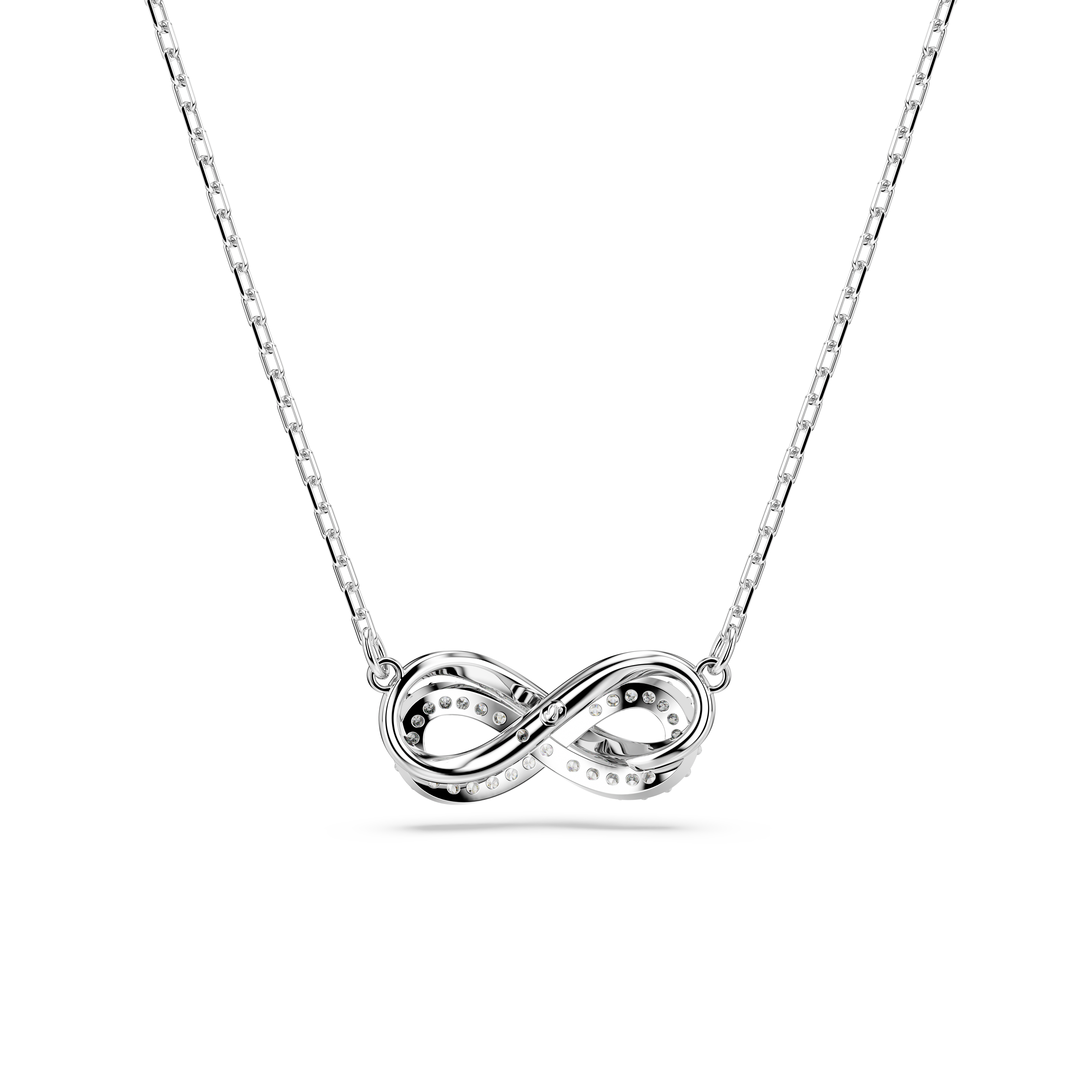Swarovski Hyperbola pendant, Pavé, Infinity, White, Rhodium plated 5687265