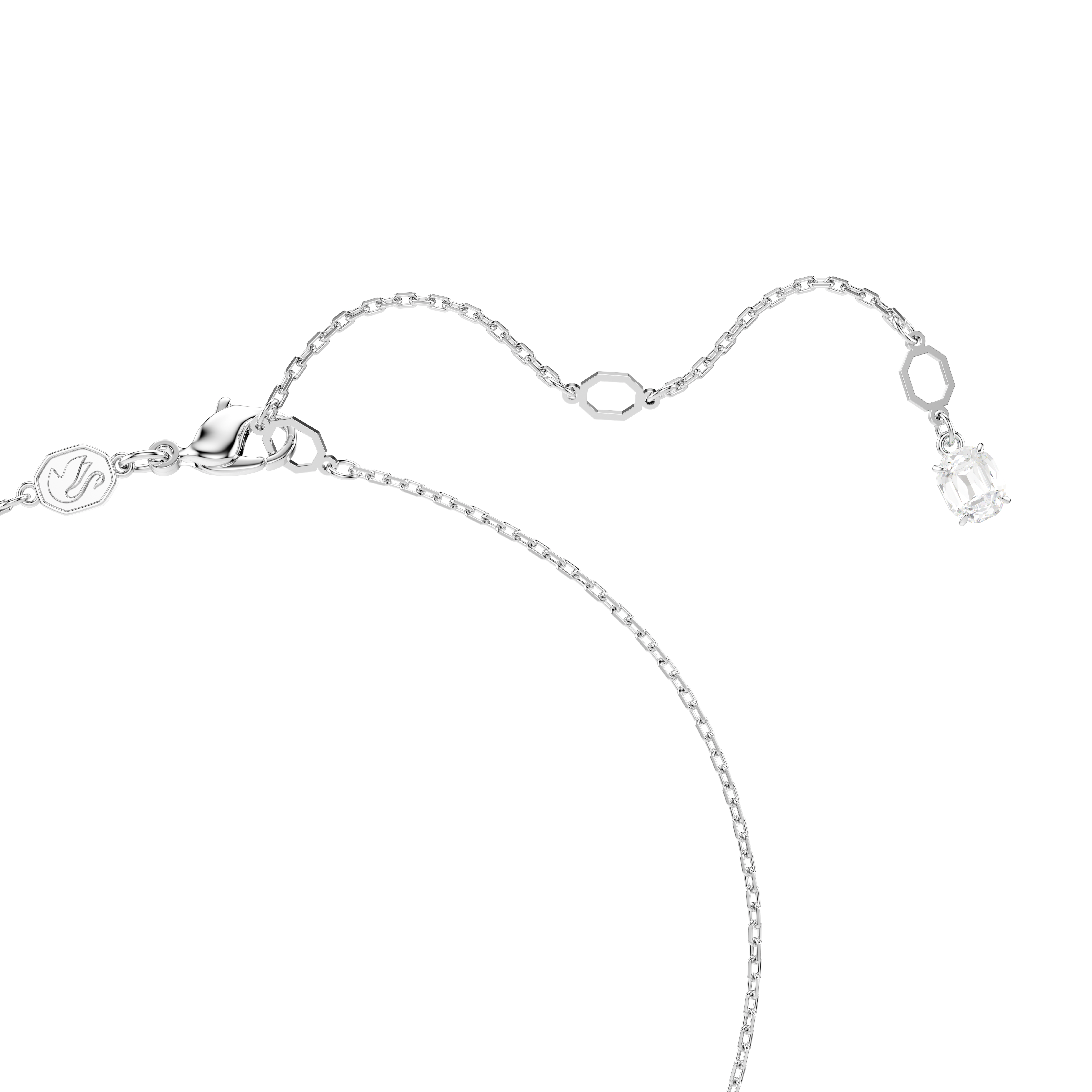 Swarovski Matrix pendant, Crystal pearl, Round cut, White, Rhodium plated 5688751