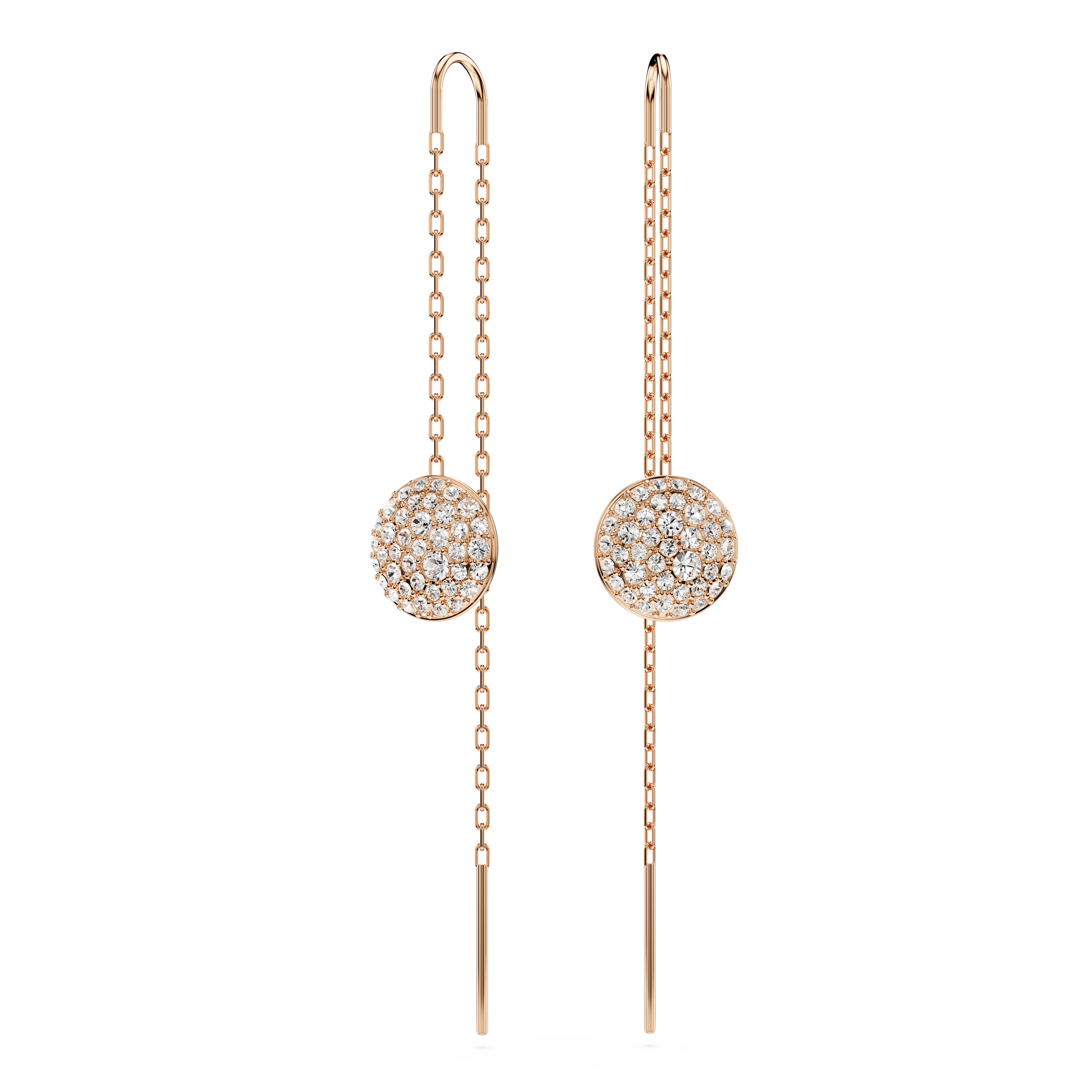 Swarovski Sublima drop earrings, White, Rose gold-tone plated 5689427