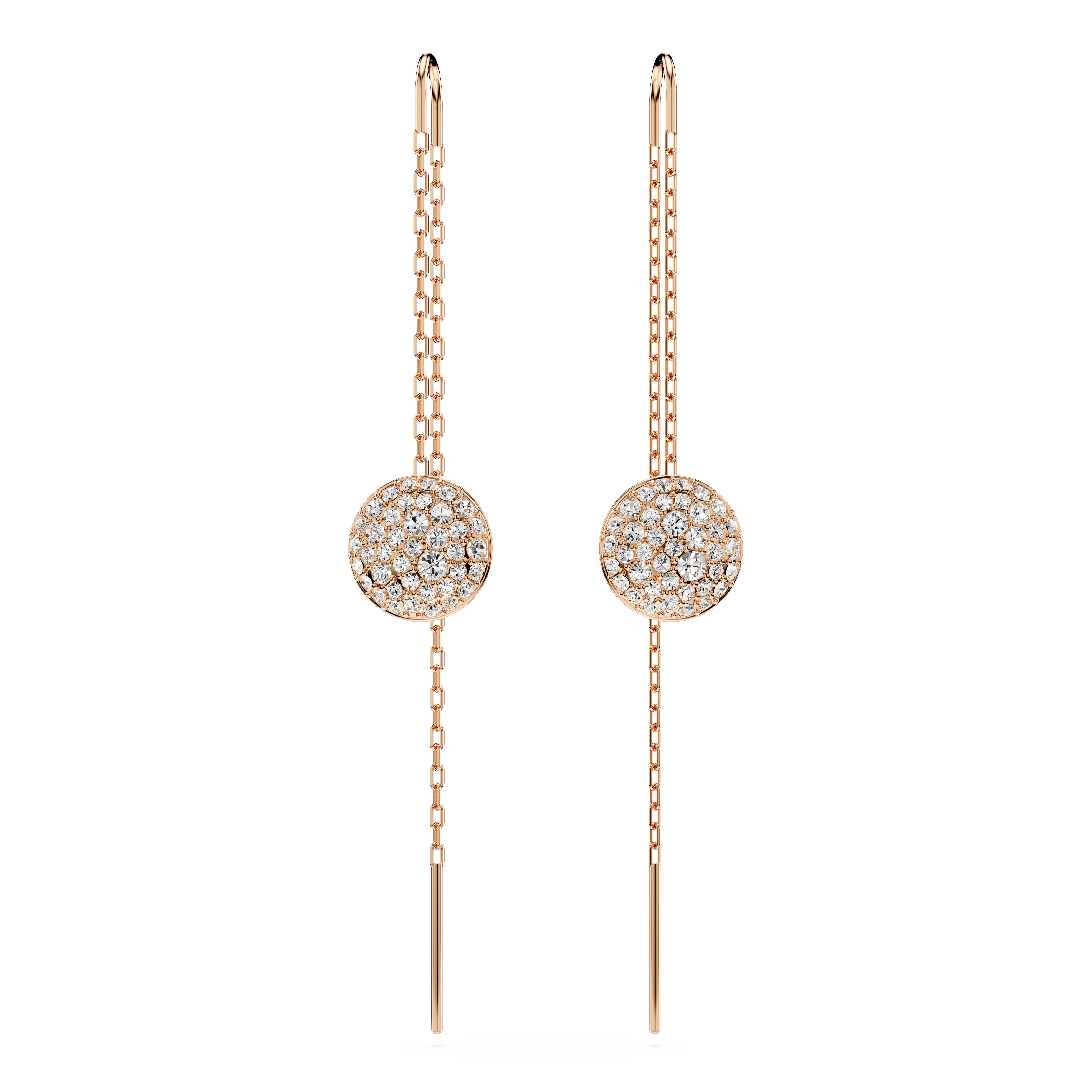 Swarovski Sublima drop earrings, White, Rose gold-tone plated 5689427