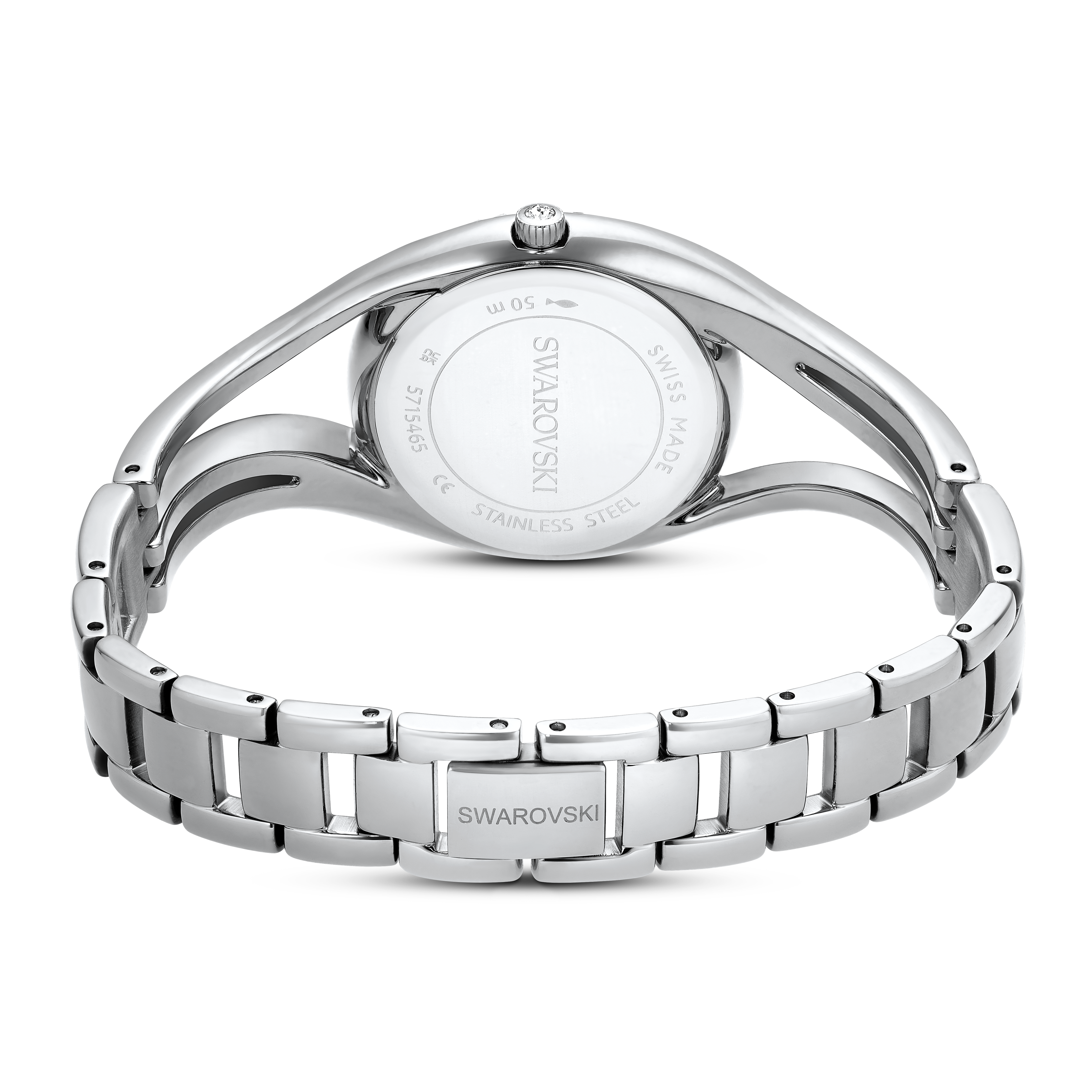 Swarovski Hyperbola bangle watch, Swiss Made, Metal bracelet, Silver tone, Stainless steel 5689432