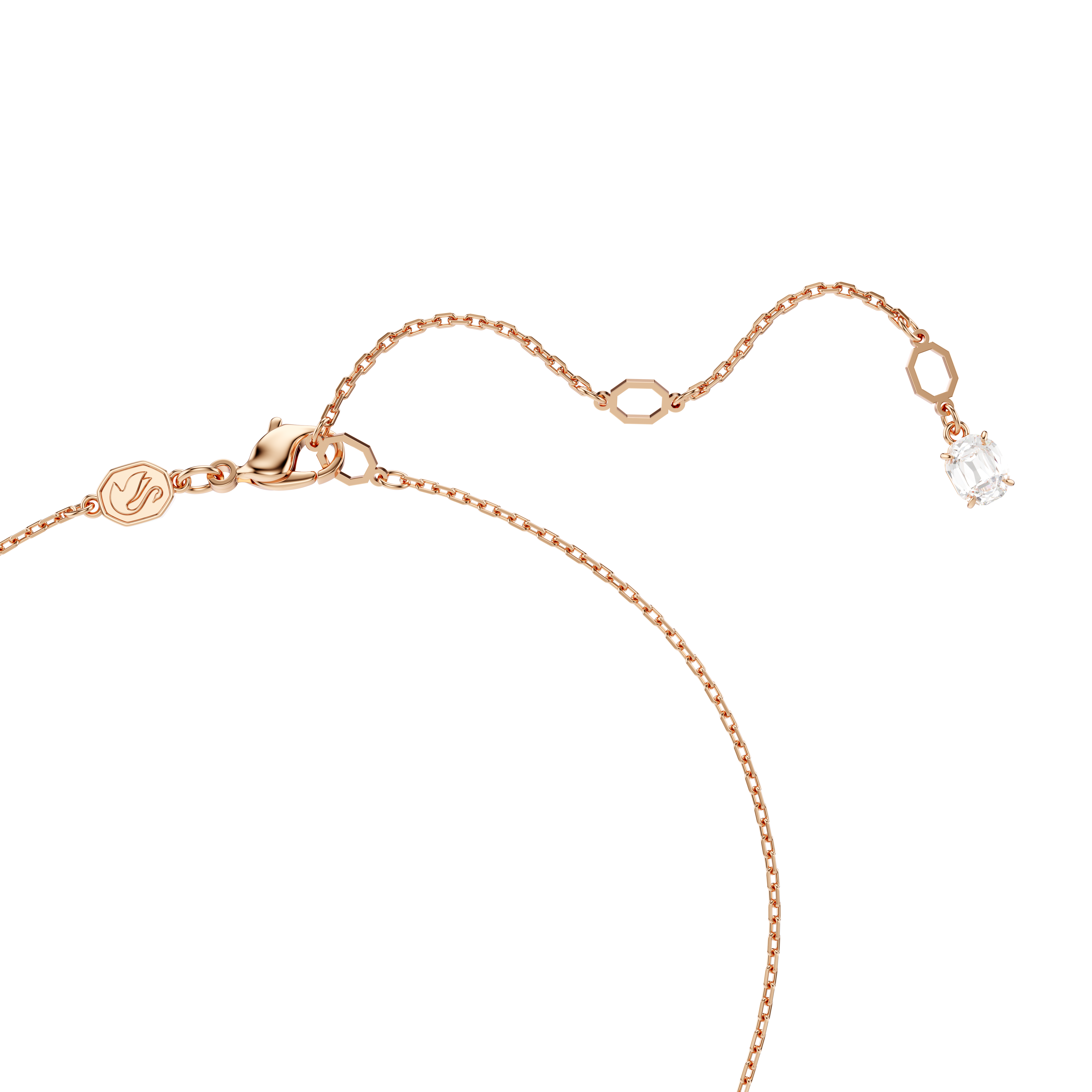 Swarovski Hyperbola pendant, Mixed cuts, Twist, White, Rose gold-tone plated 5689788