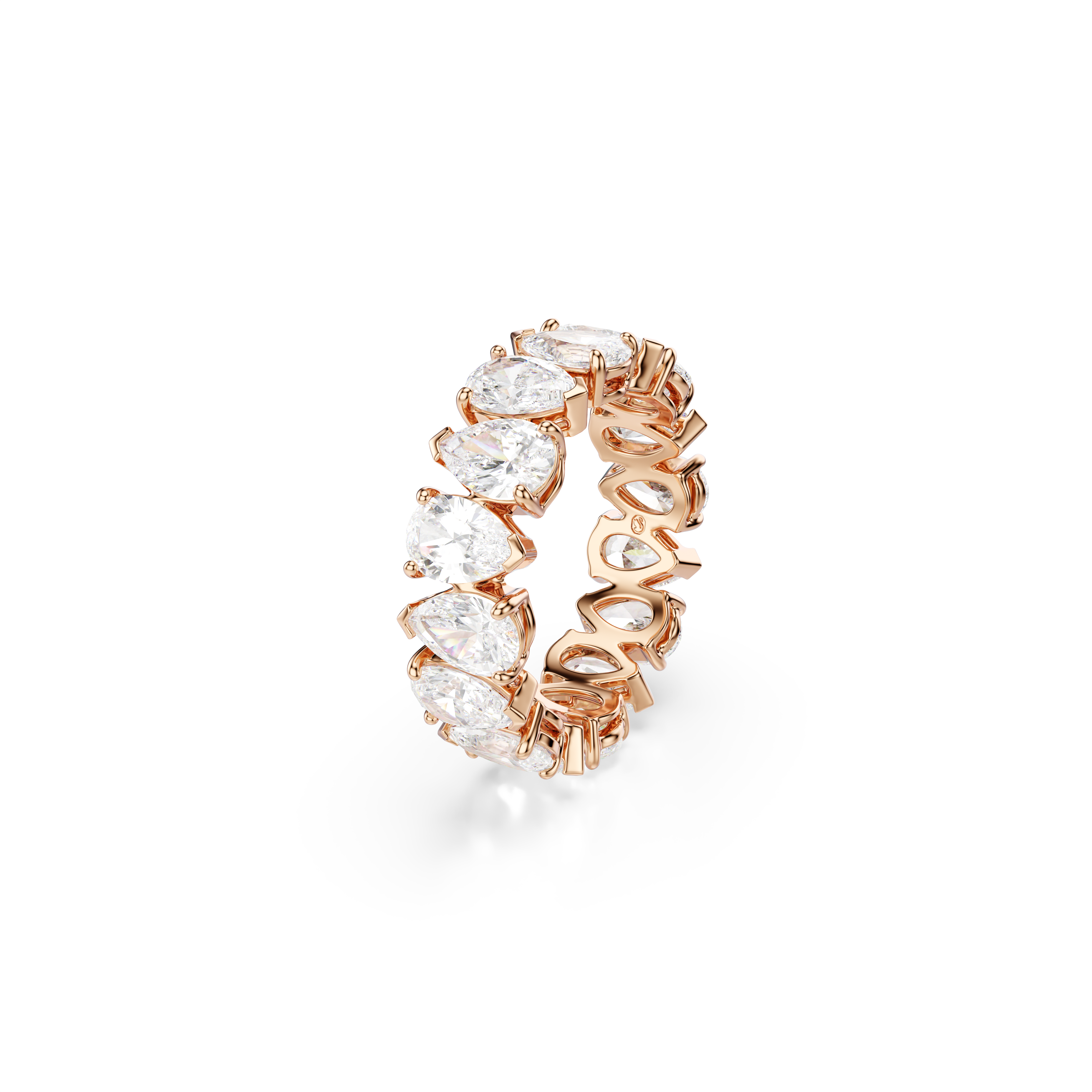 Swarovski Matrix Vittore ring, Pear cut, White, Rose gold-tone finish 5690093
