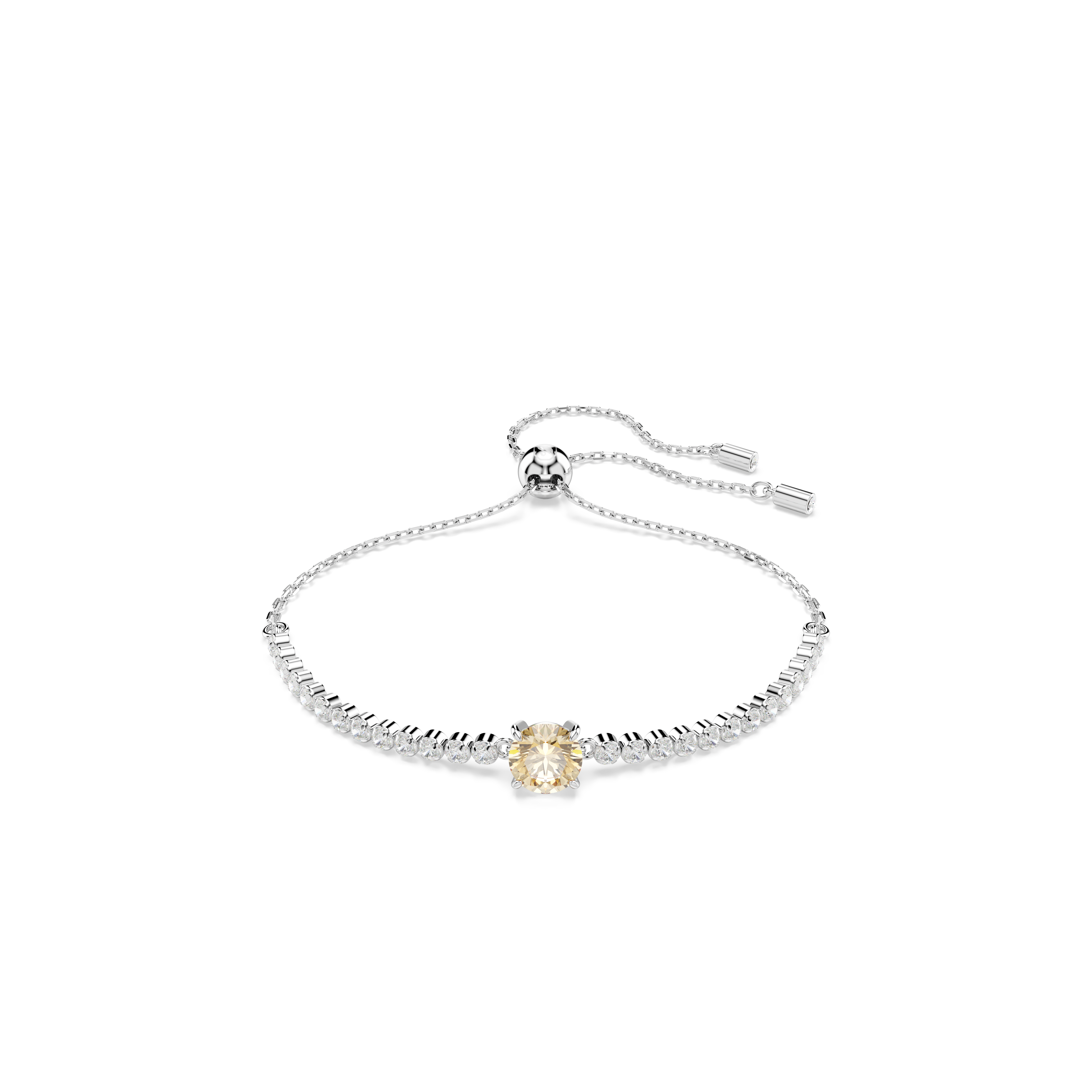 Swarovski Matrix Tennis bracelet, Mixed cuts, Yellow, Rhodium plated 5690694