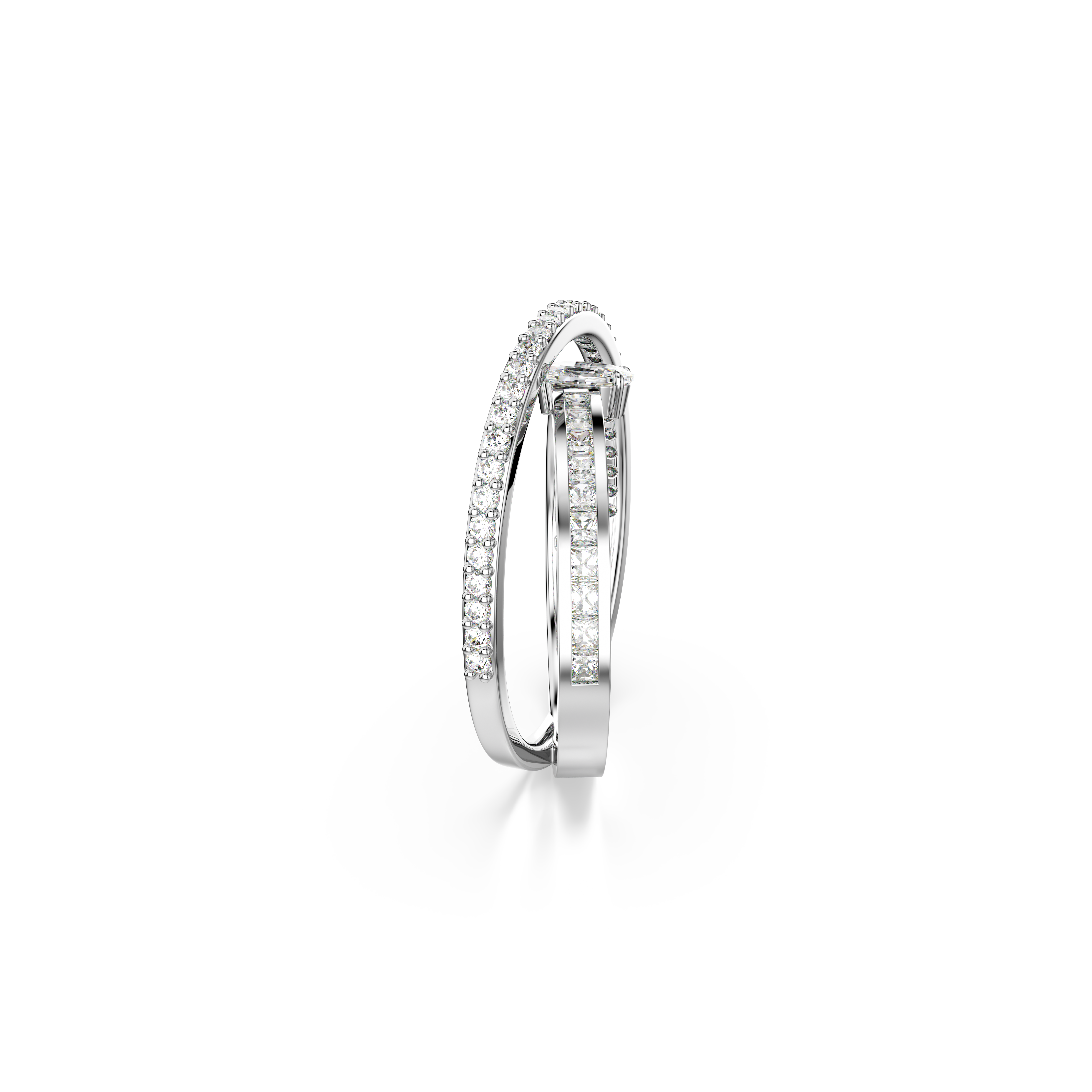Swarovski Hyperbola ring, Mixed cuts, White, Rhodium plated 5691229