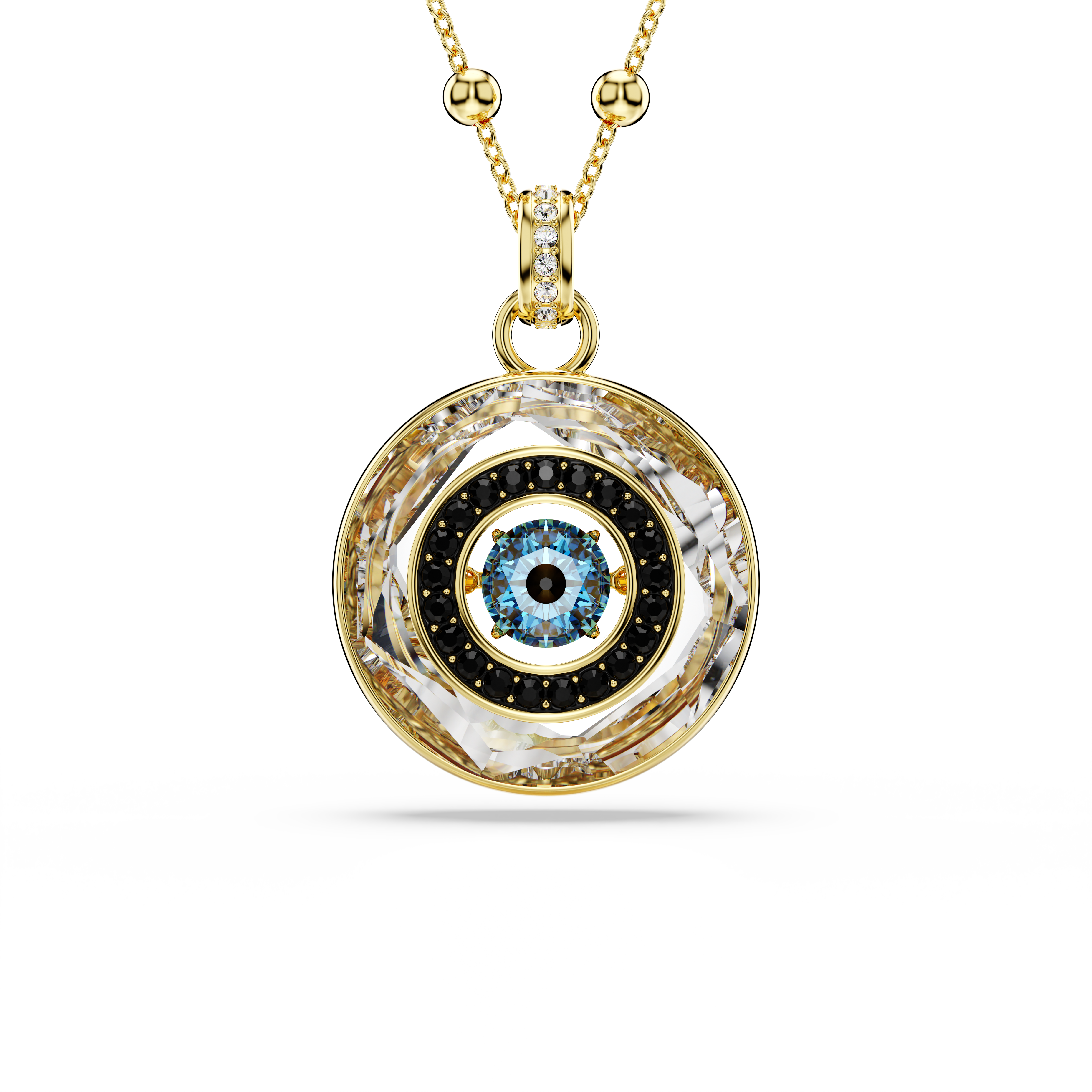 Swarovski Symbolica pendant, Evil eye, Medium, Multicolored, Gold-tone plated 5692166
