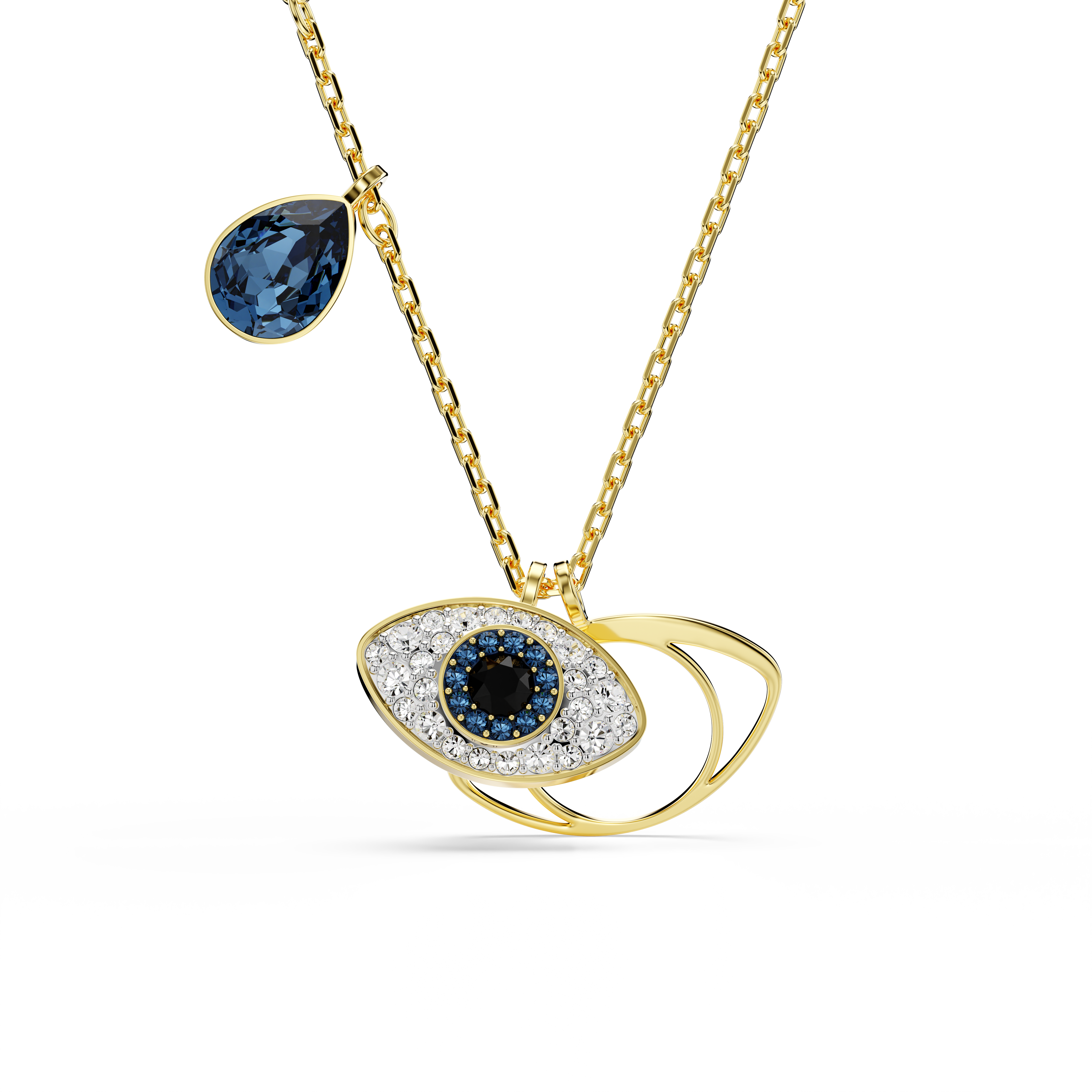 Swarovski Symbolica pendant, Evil eye, Blue, Gold-tone plated 5692178