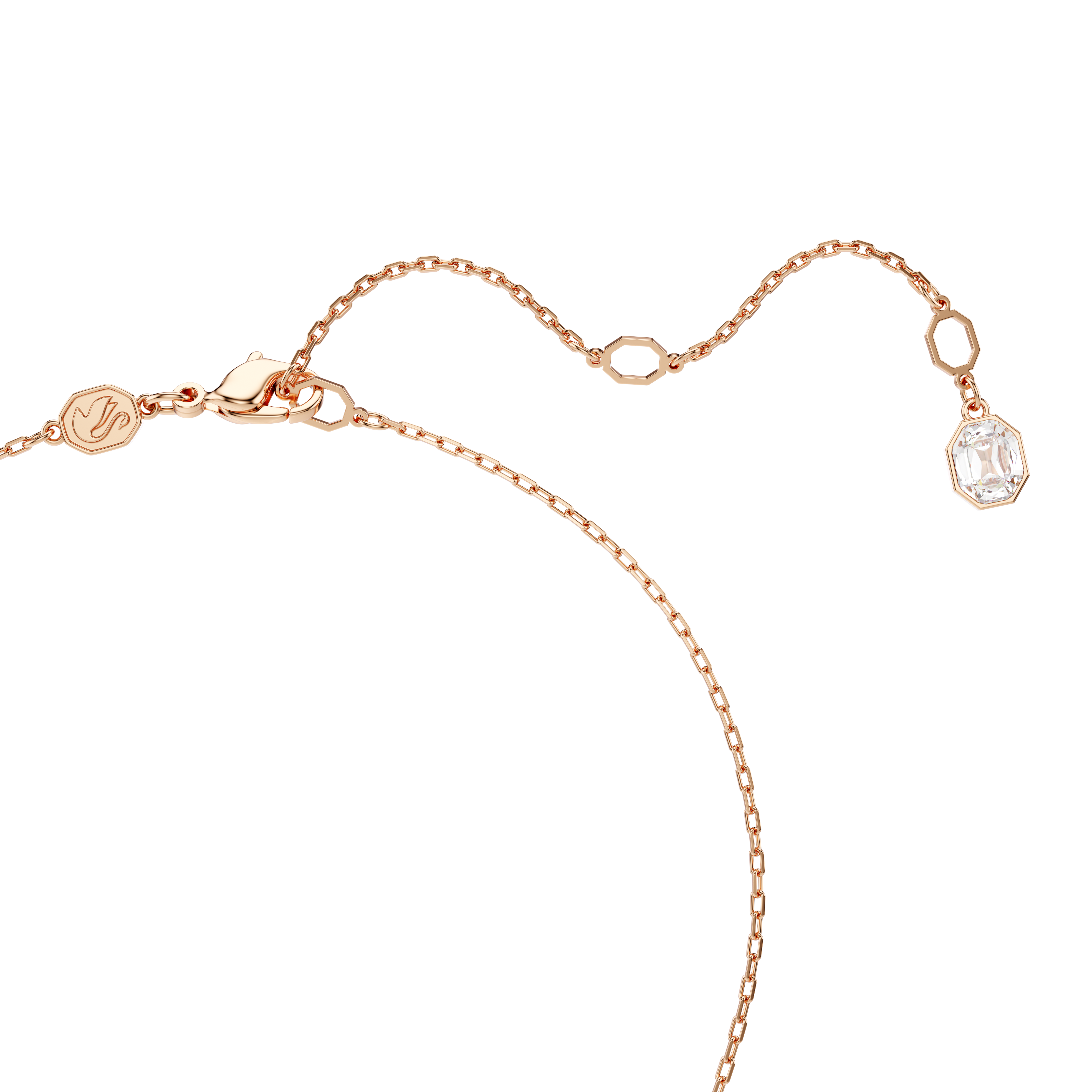 Swarovski Dextera pendant, Round cut, White, Rose gold-tone plated 5692257