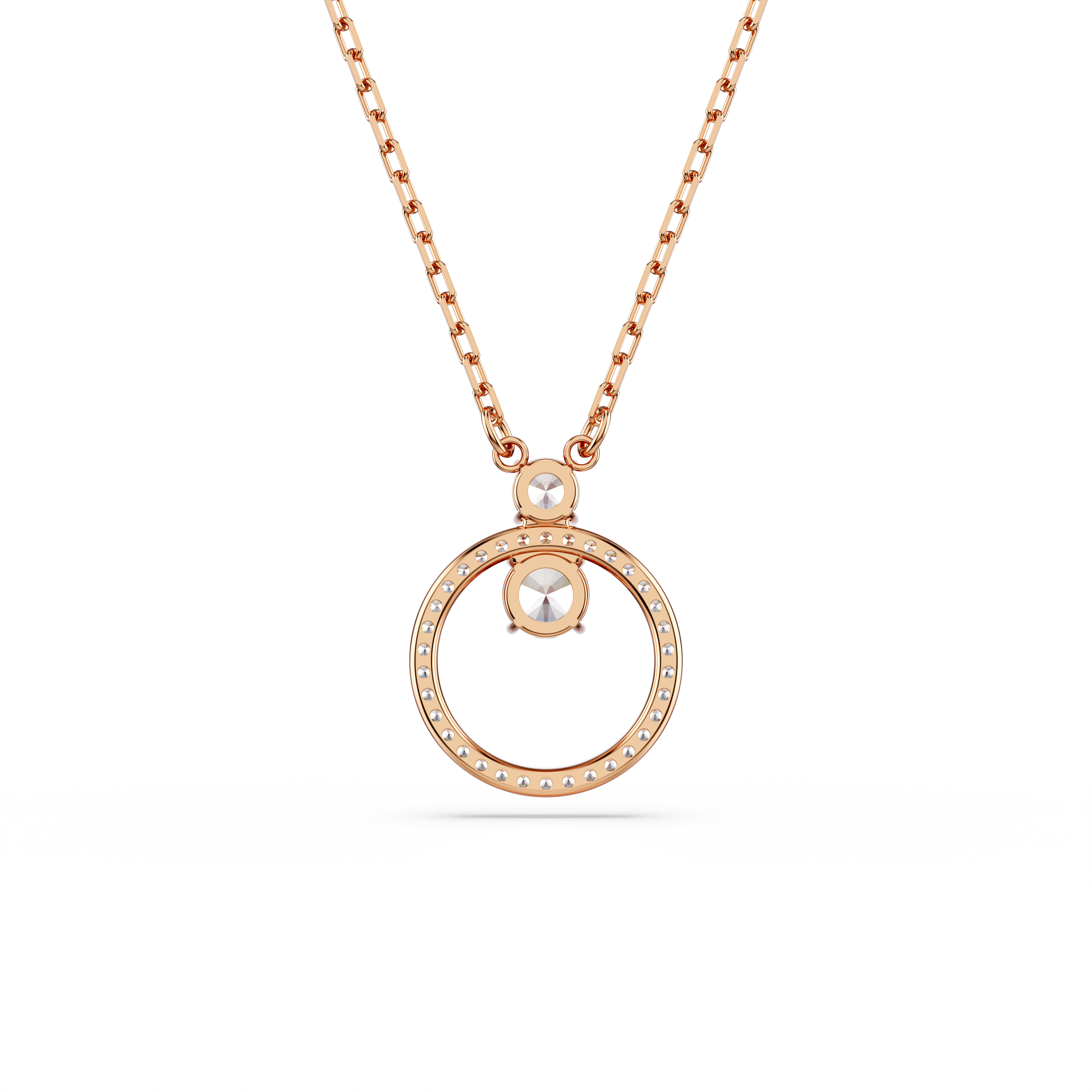 Swarovski Constella pendant, Pavé, Round cut, White, Rose gold-tone plated 5692266