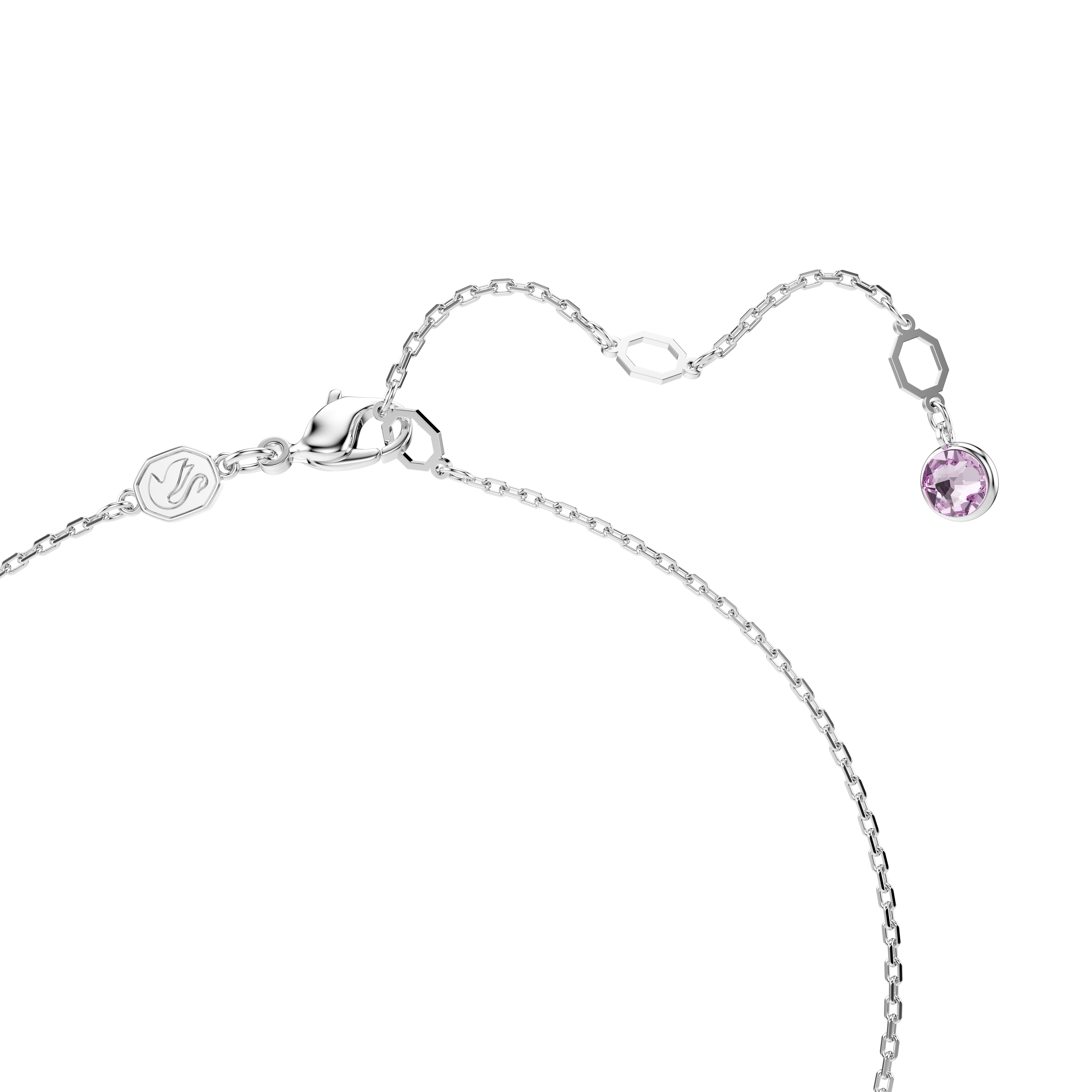 Swarovski Gema Y pendant, Mixed cuts, Multicolored, Rhodium plated 5692421