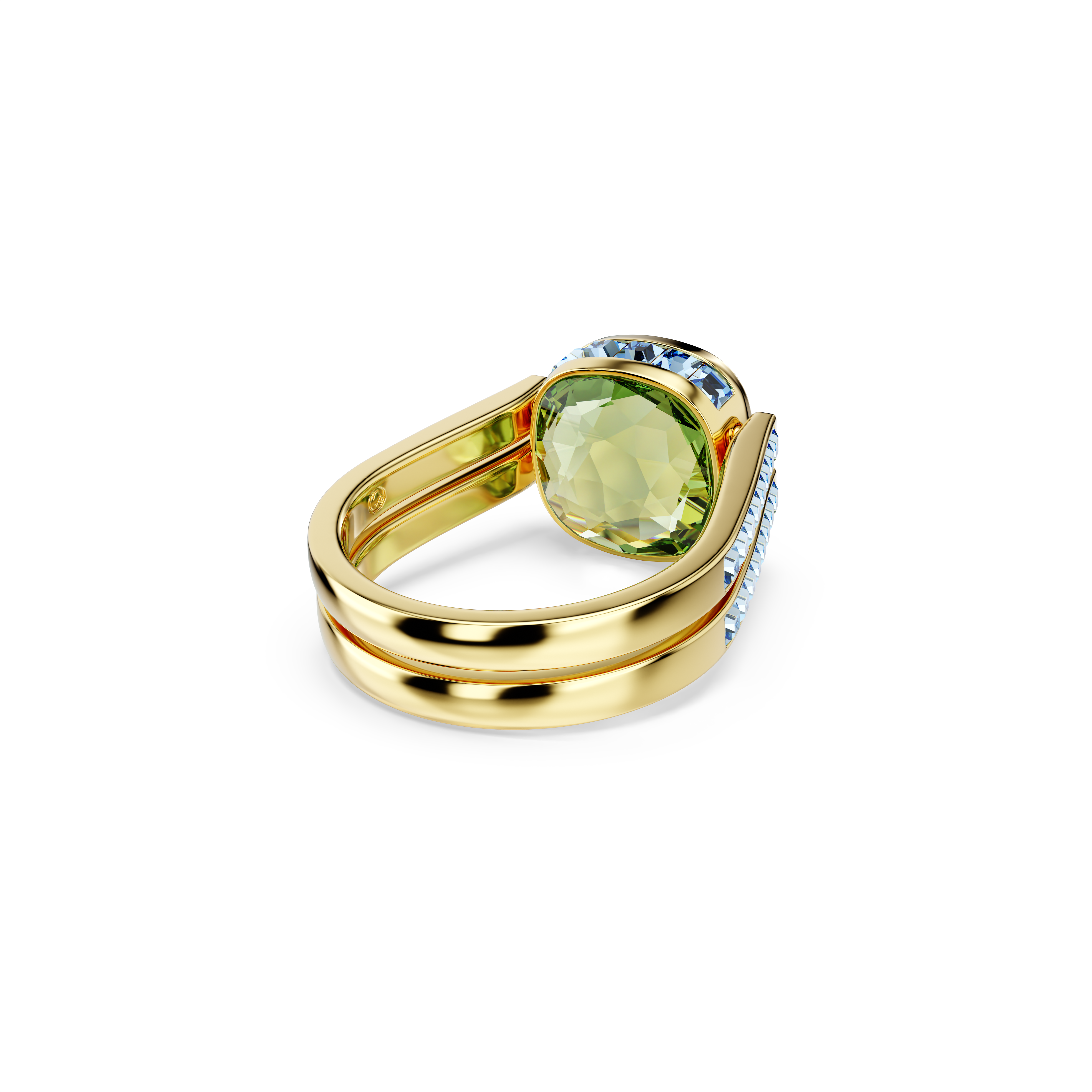 Swarovski Chroma ring, Cushion cut, Multicolored, Gold-tone plated 5692500
