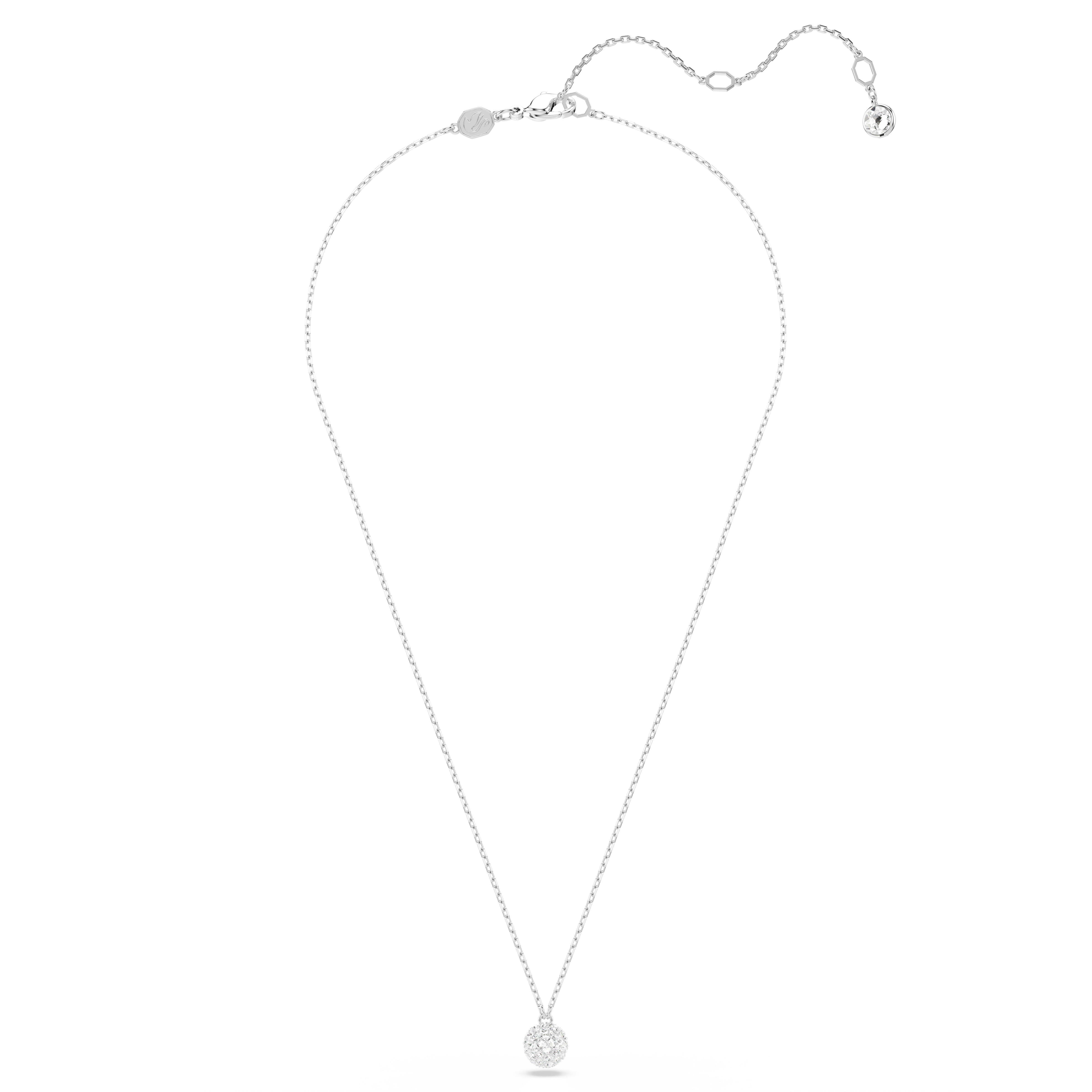 Swarovski Dextera pendant, Round cut, Sphere, White, Rhodium plated 5693206
