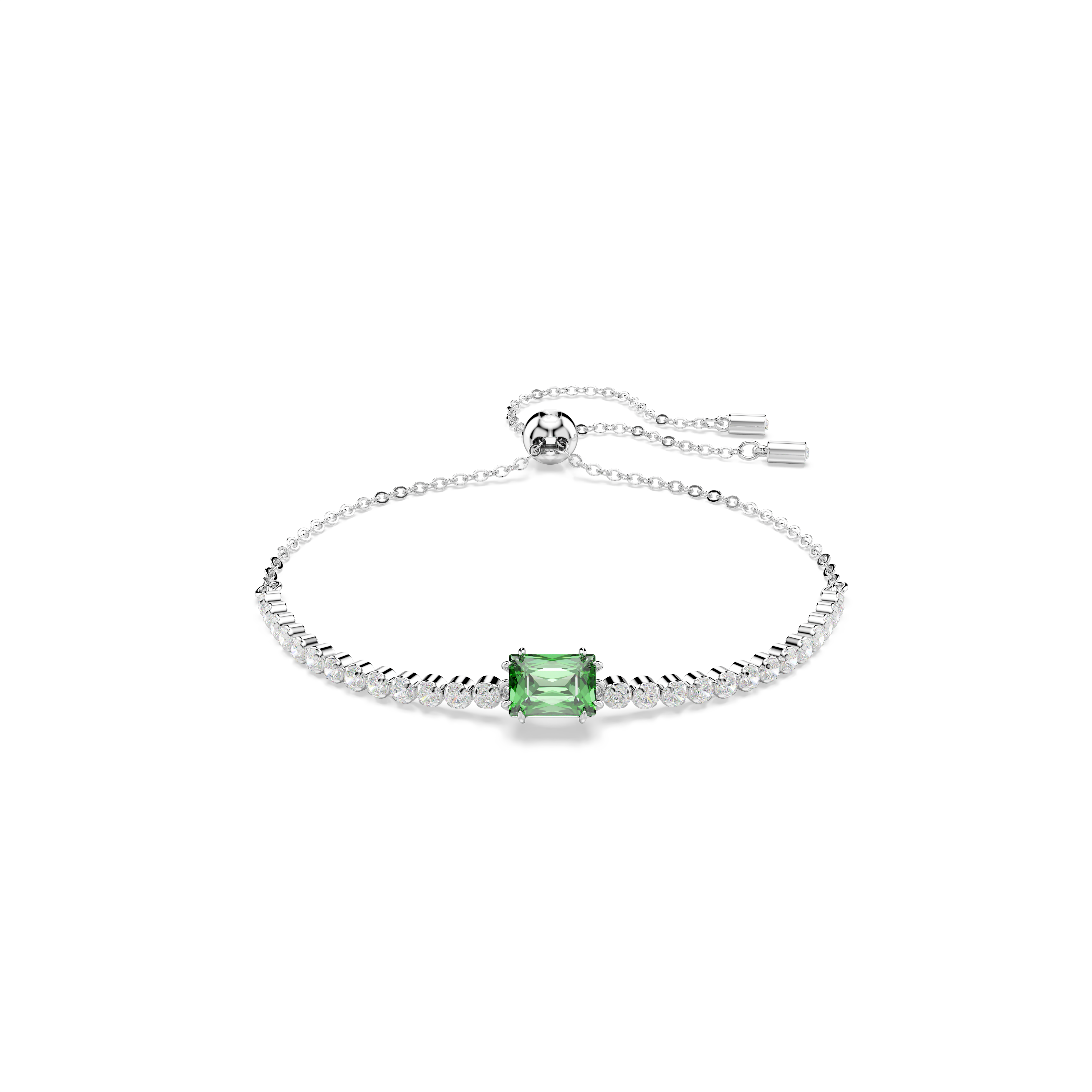 Swarovski Matrix Tennis bracelet, Mixed cuts, Green, Rhodium plated 5693411