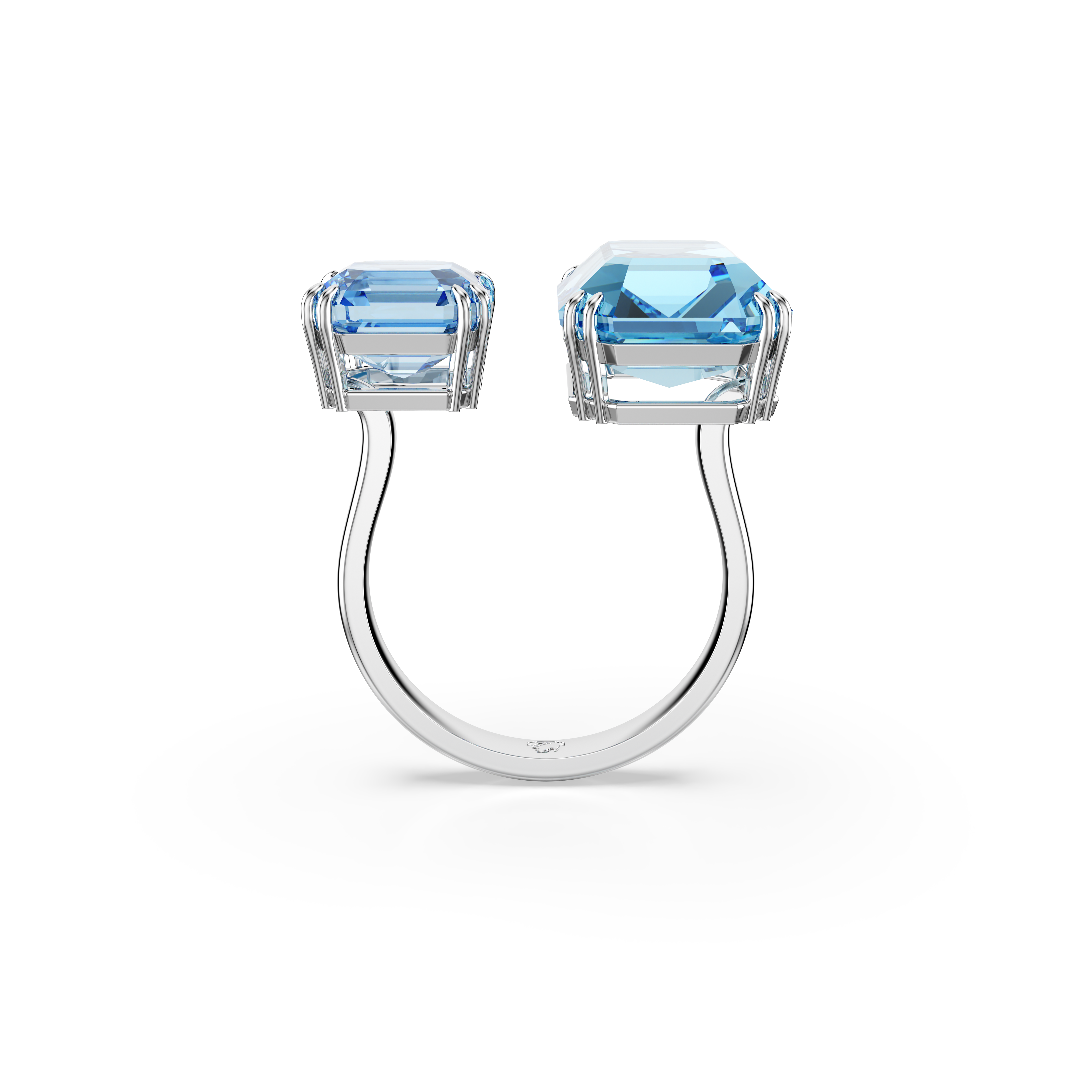 Swarovski Millenia open ring, Octagon cut, Blue, Rhodium plated 5694142
