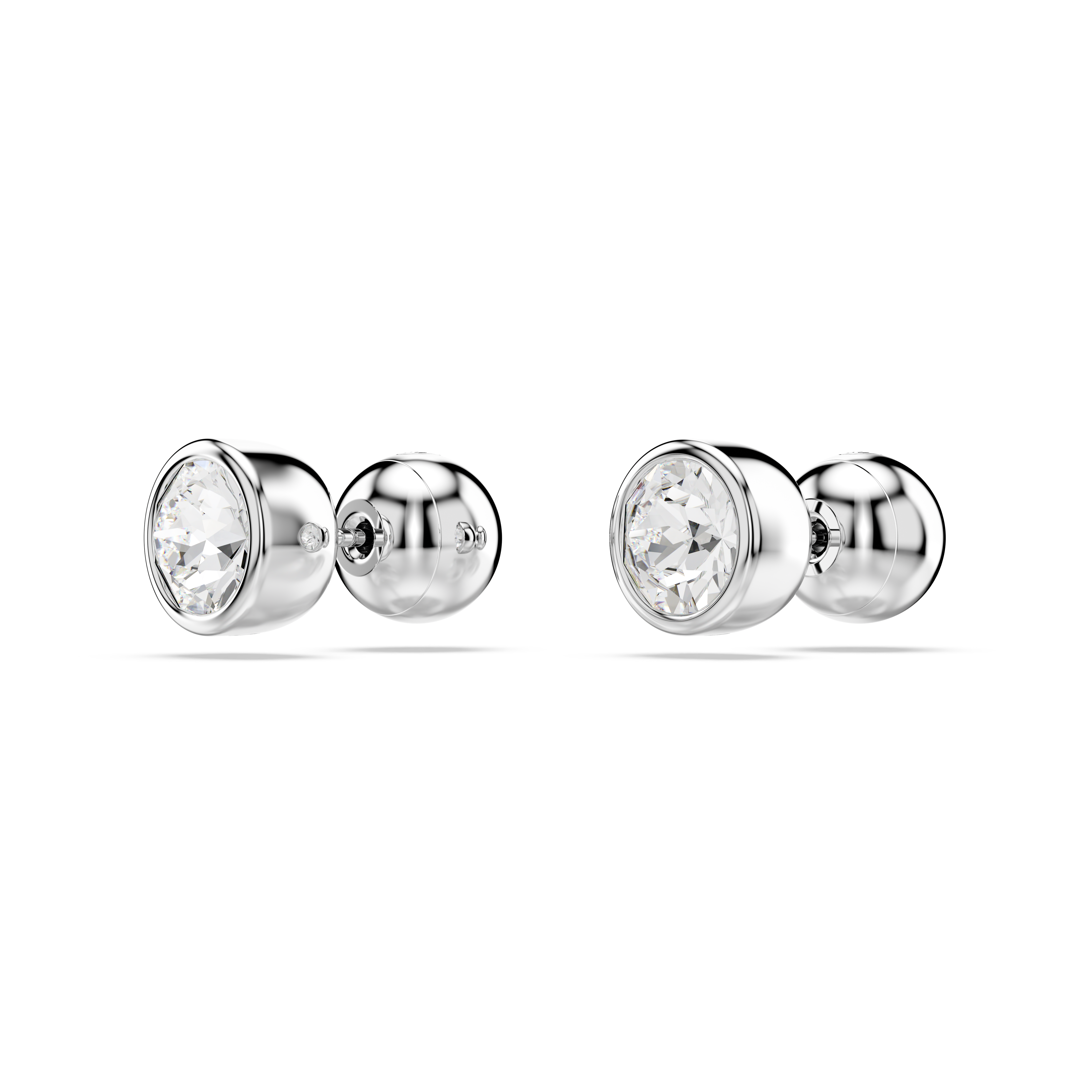 Swarovski Imber stud earrings, Round cut, White, Rhodium plated 5696073