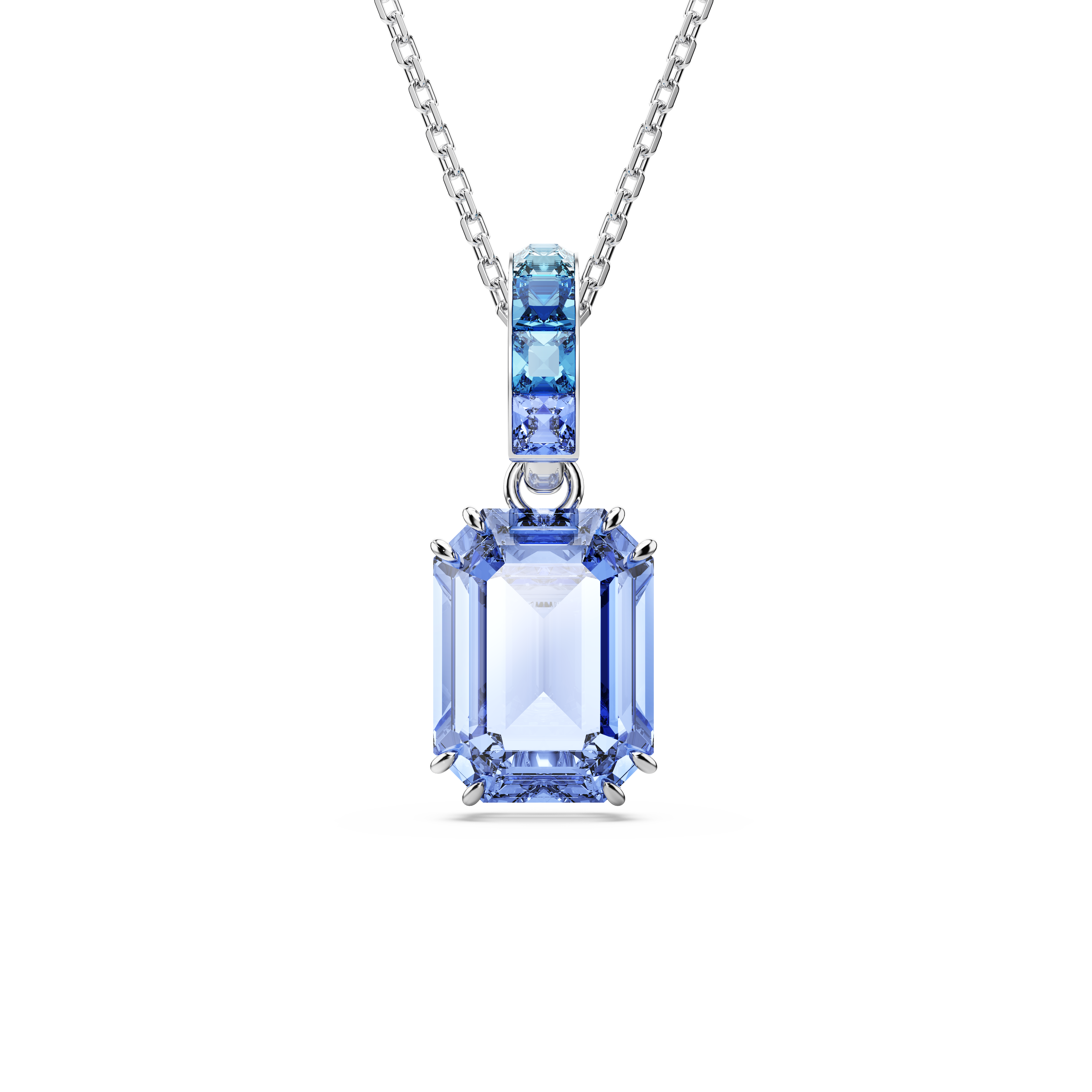 Swarovski Millenia pendant, Octagon cut, Blue, Rhodium plated 5696518