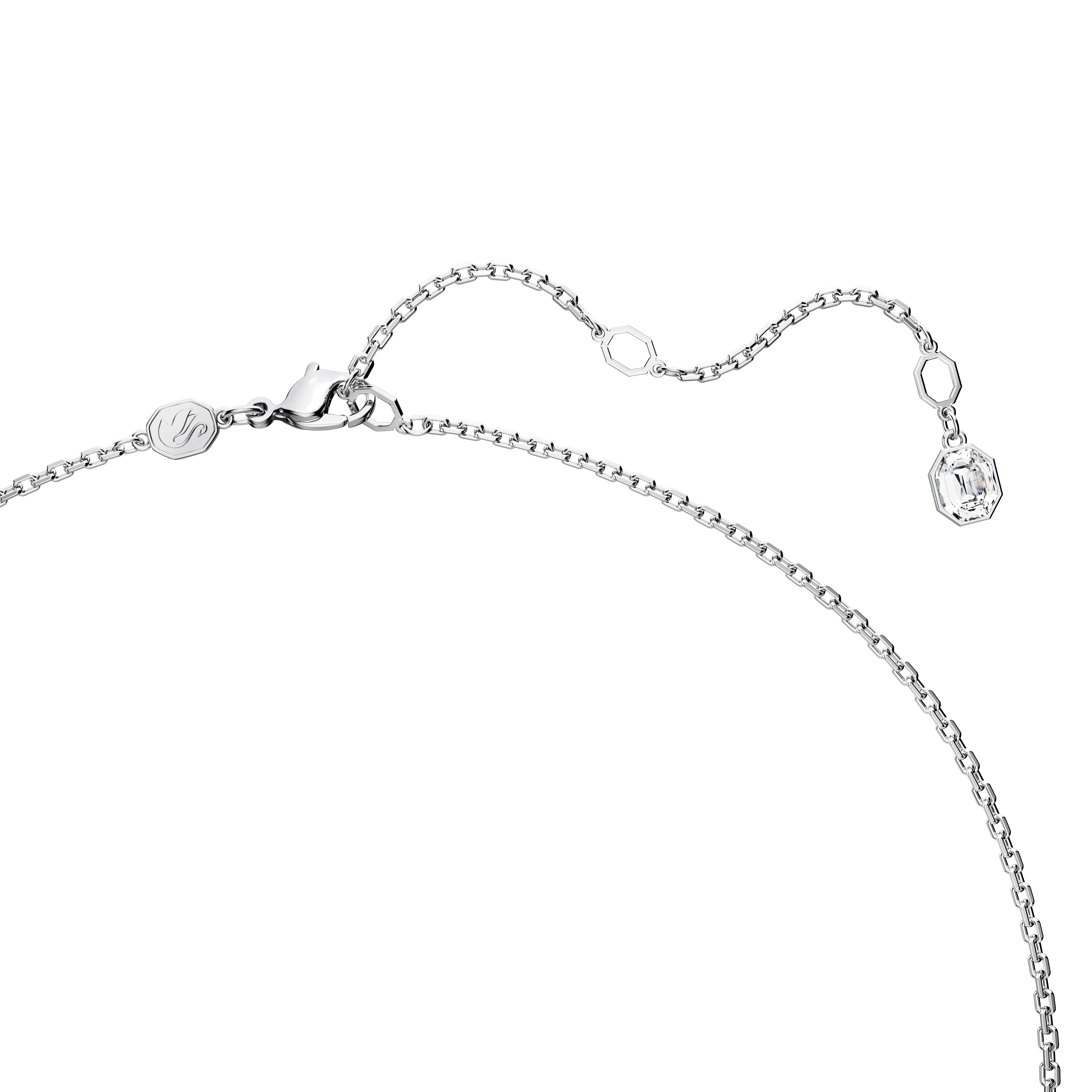 Swarovski Millenia pendant, Octagon cut, Blue, Rhodium plated 5696518