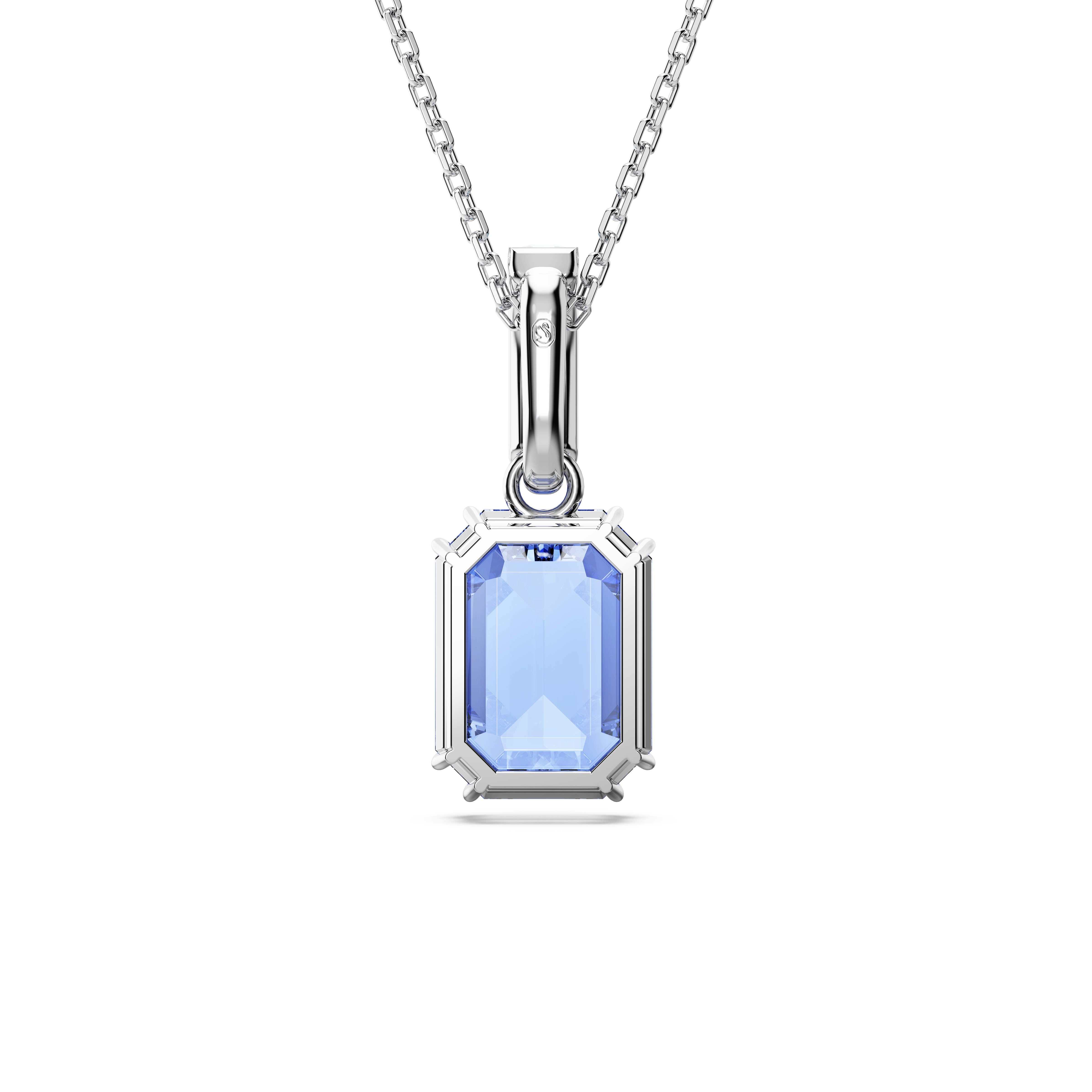 Swarovski Millenia pendant, Octagon cut, Blue, Rhodium plated 5696518