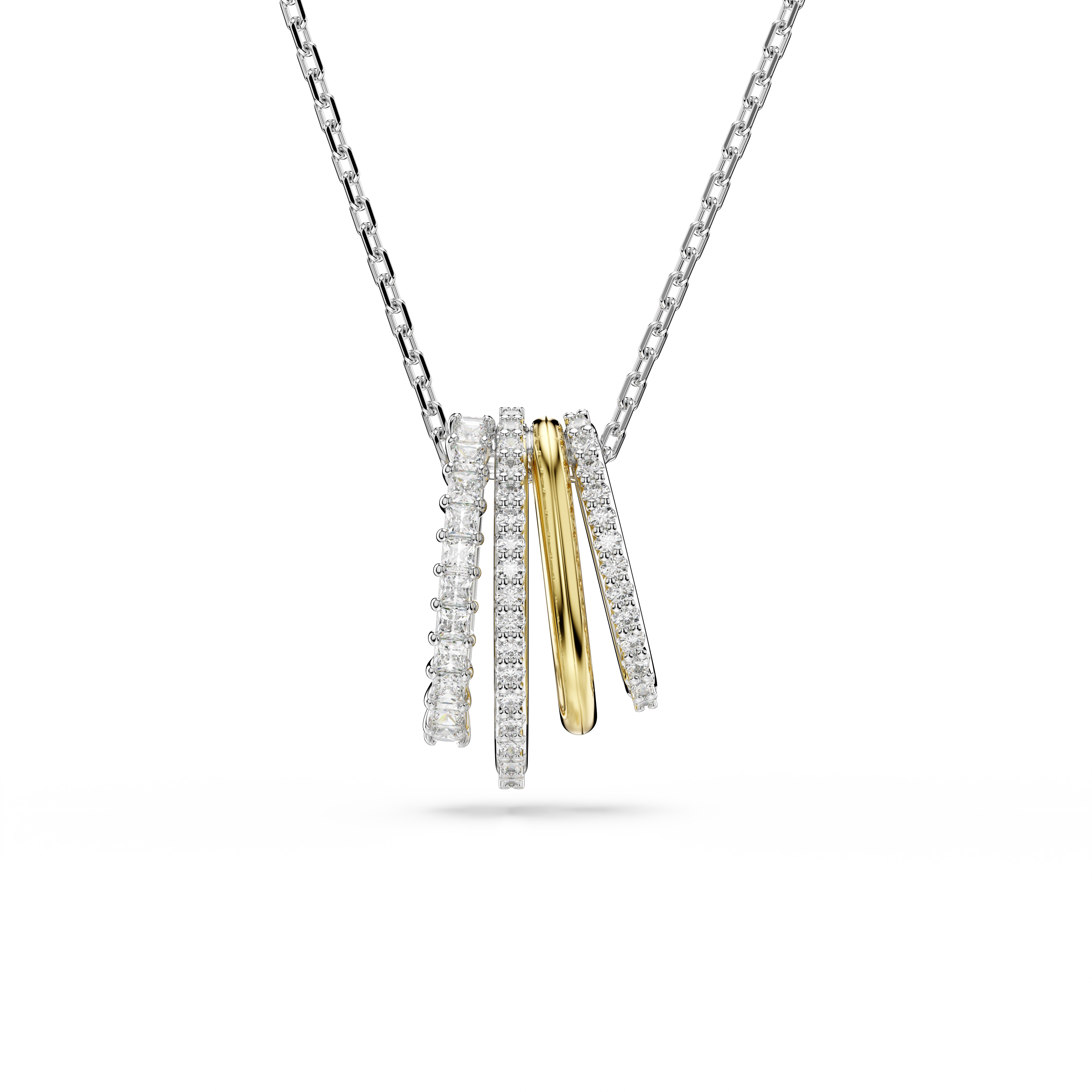 Swarovski Hyperbola pendant, Mixed cuts, White, Mixed metal finish 5696626