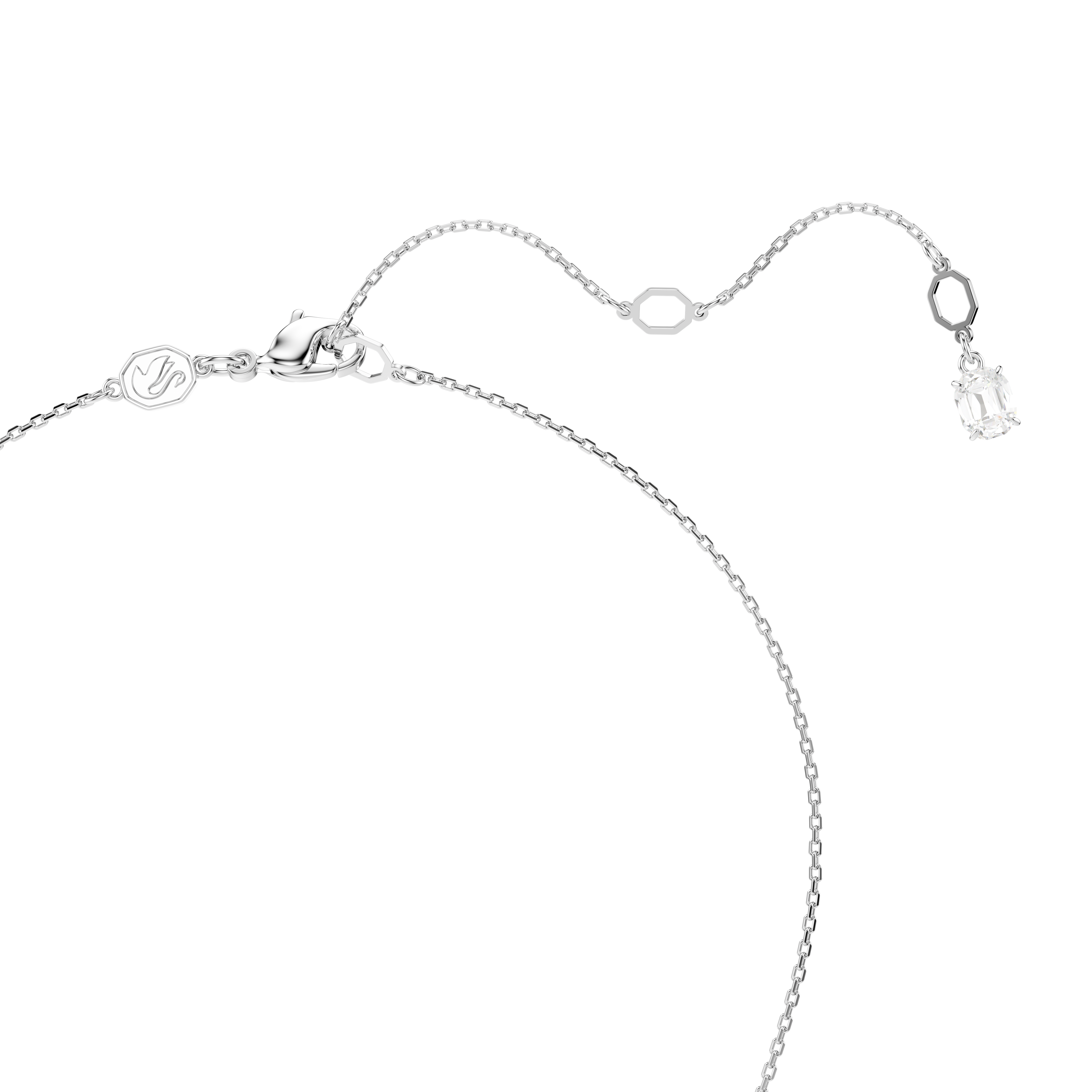 Swarovski Snake pendant, Mixed cuts, Year of the Snake, White, Rhodium plated 5698890