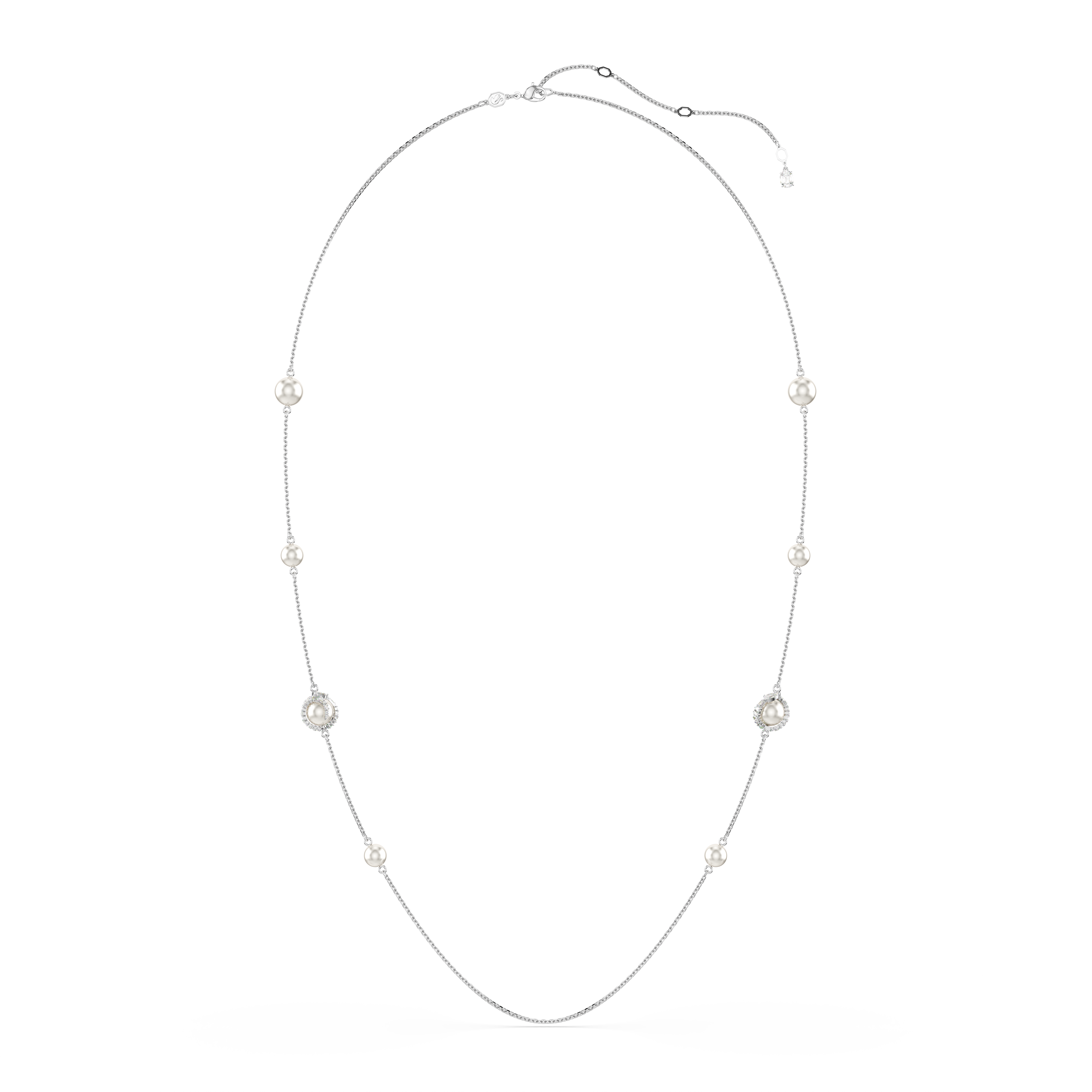 Swarovski Snake strandage, Crystal pearl, Mixed cuts, Year of the Snake, White, Rhodium plated 5698893