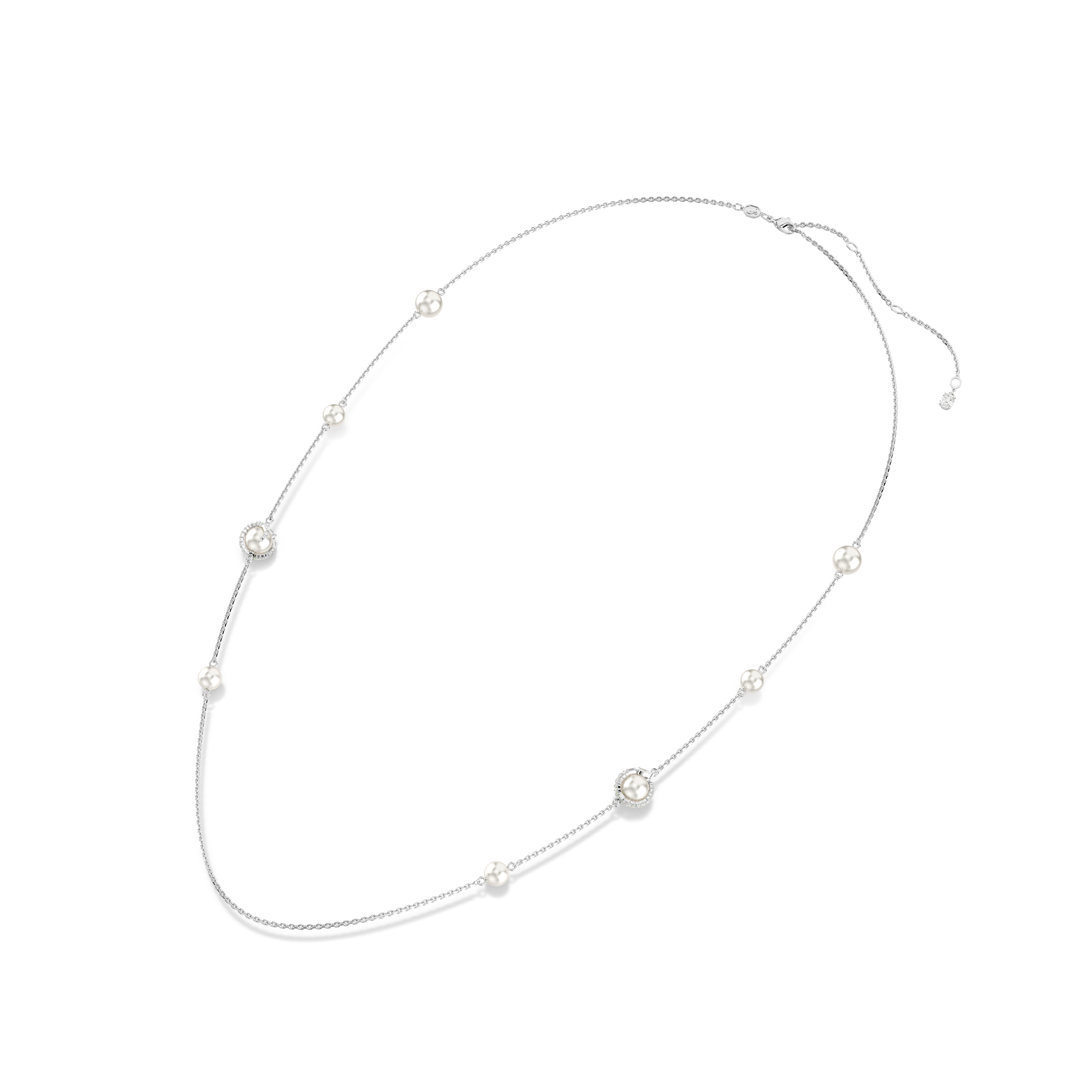 Swarovski Snake strandage, Crystal pearl, Mixed cuts, Year of the Snake, White, Rhodium plated 5698893