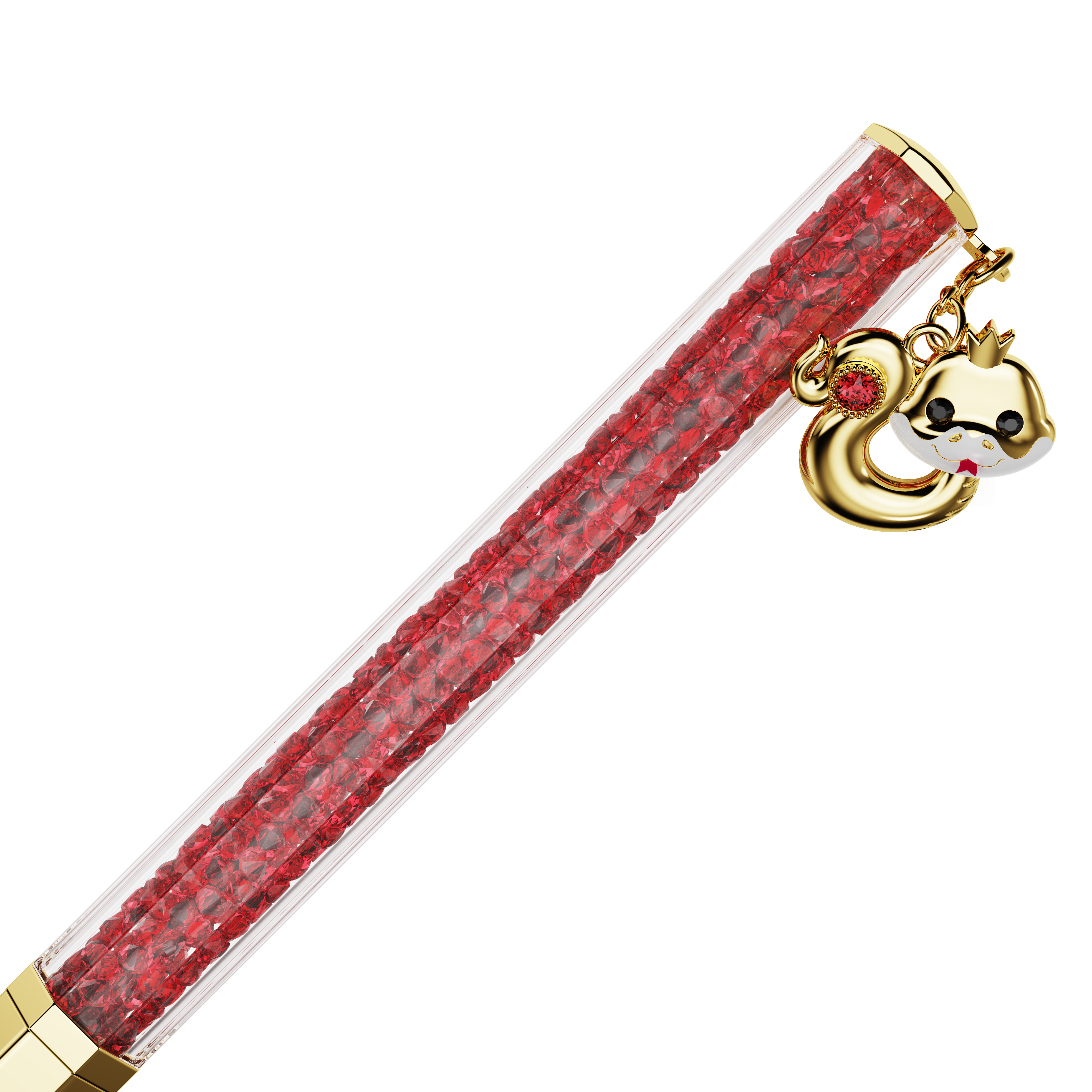 Swarovski Crystalline Chinese New Year ballpoint pen, Octagon shape, Year of the snake, Red, Gold-tone plated 5699334
