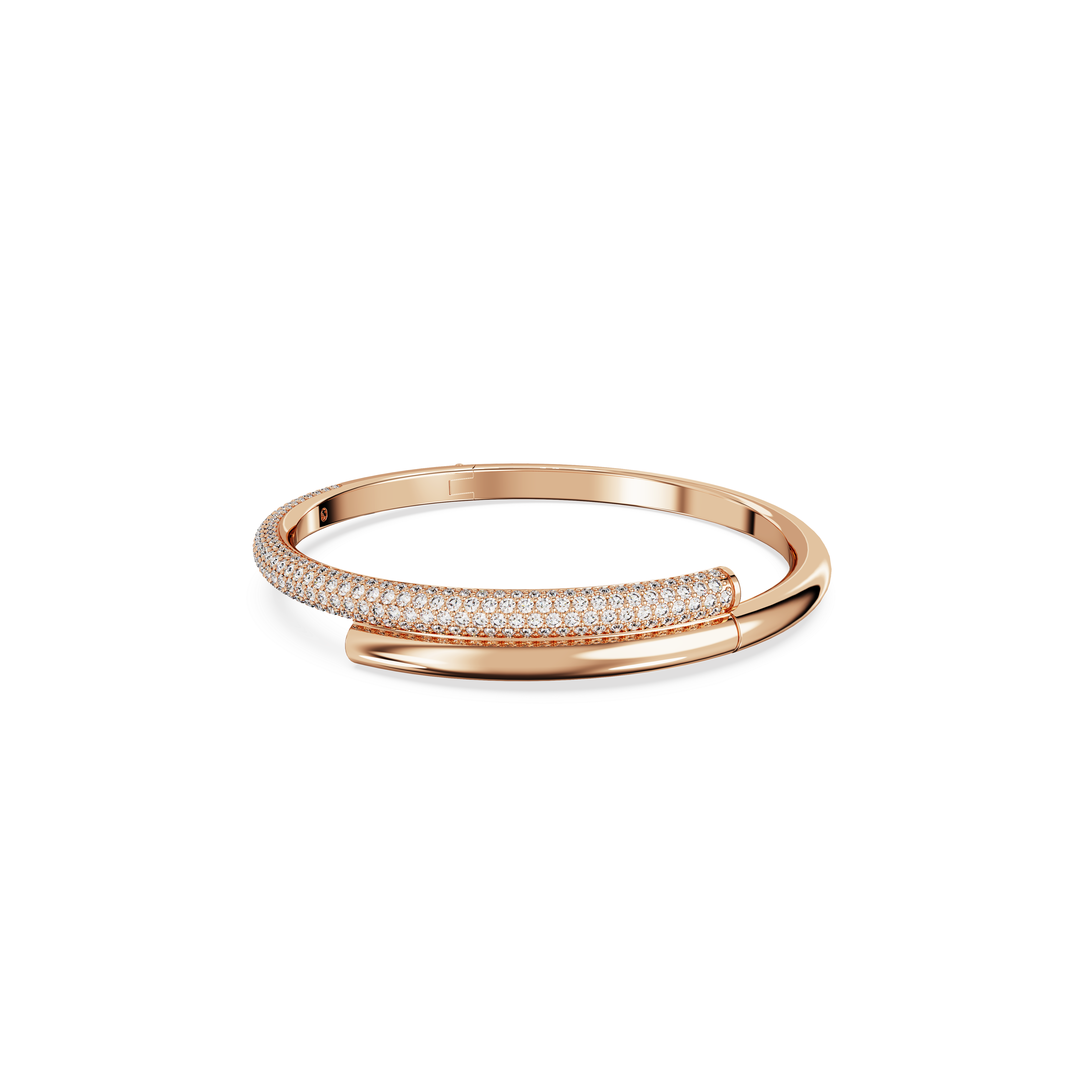 Swarovski Dextera bangle, Magnetic closure, White, Rose gold-tone plated 5700931