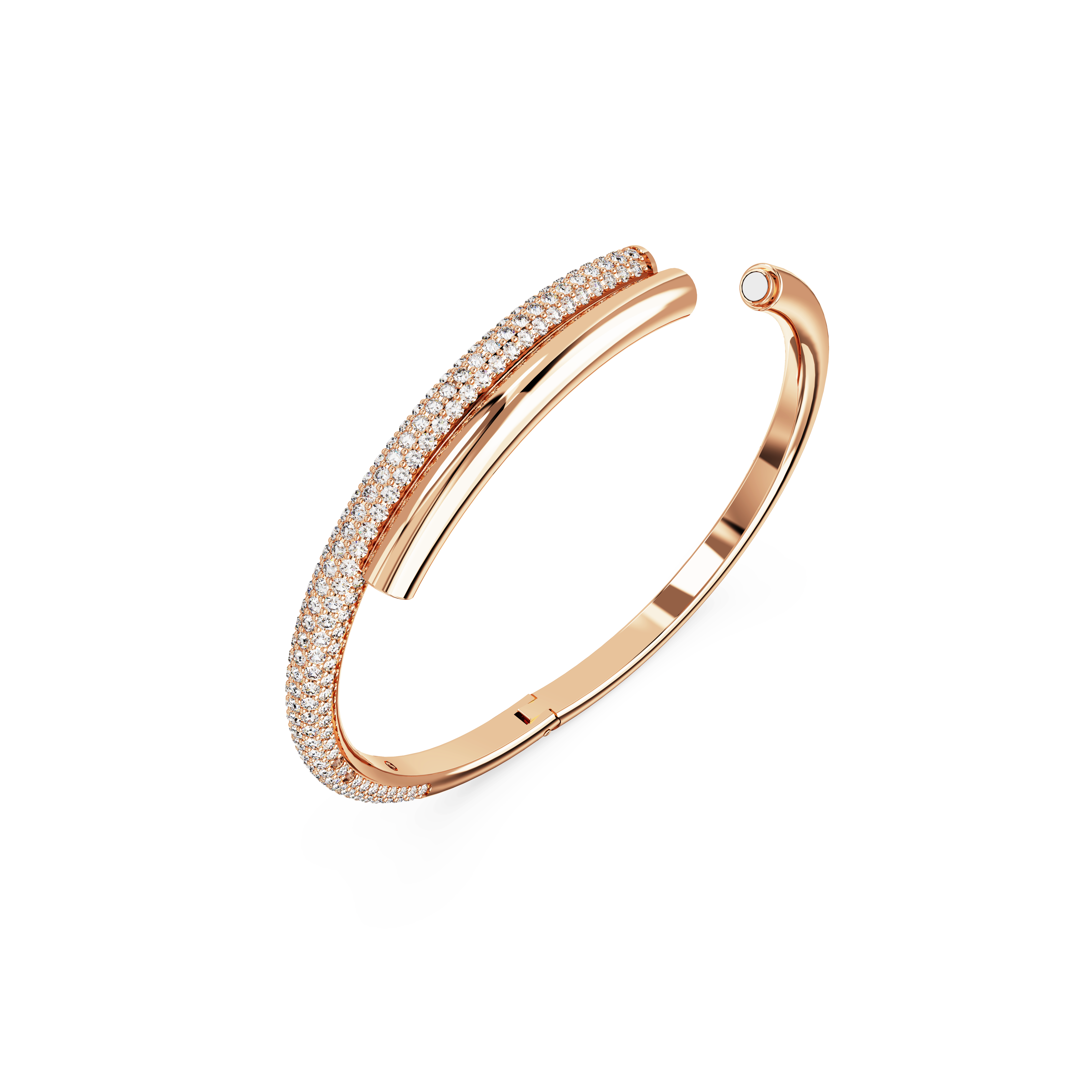 Swarovski Dextera bangle, Magnetic closure, White, Rose gold-tone plated 5700931