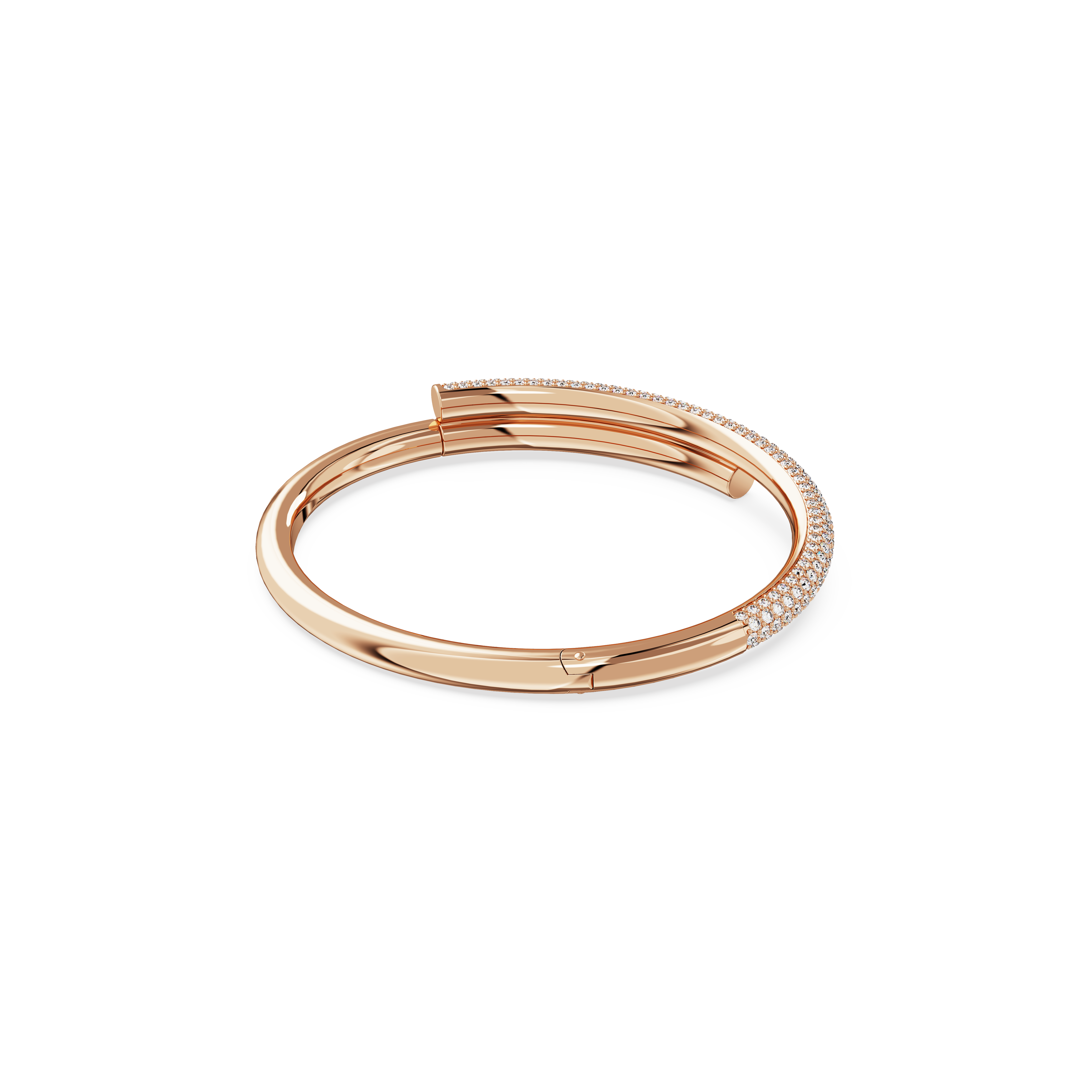 Swarovski Dextera bangle, Magnetic closure, White, Rose gold-tone plated 5700932