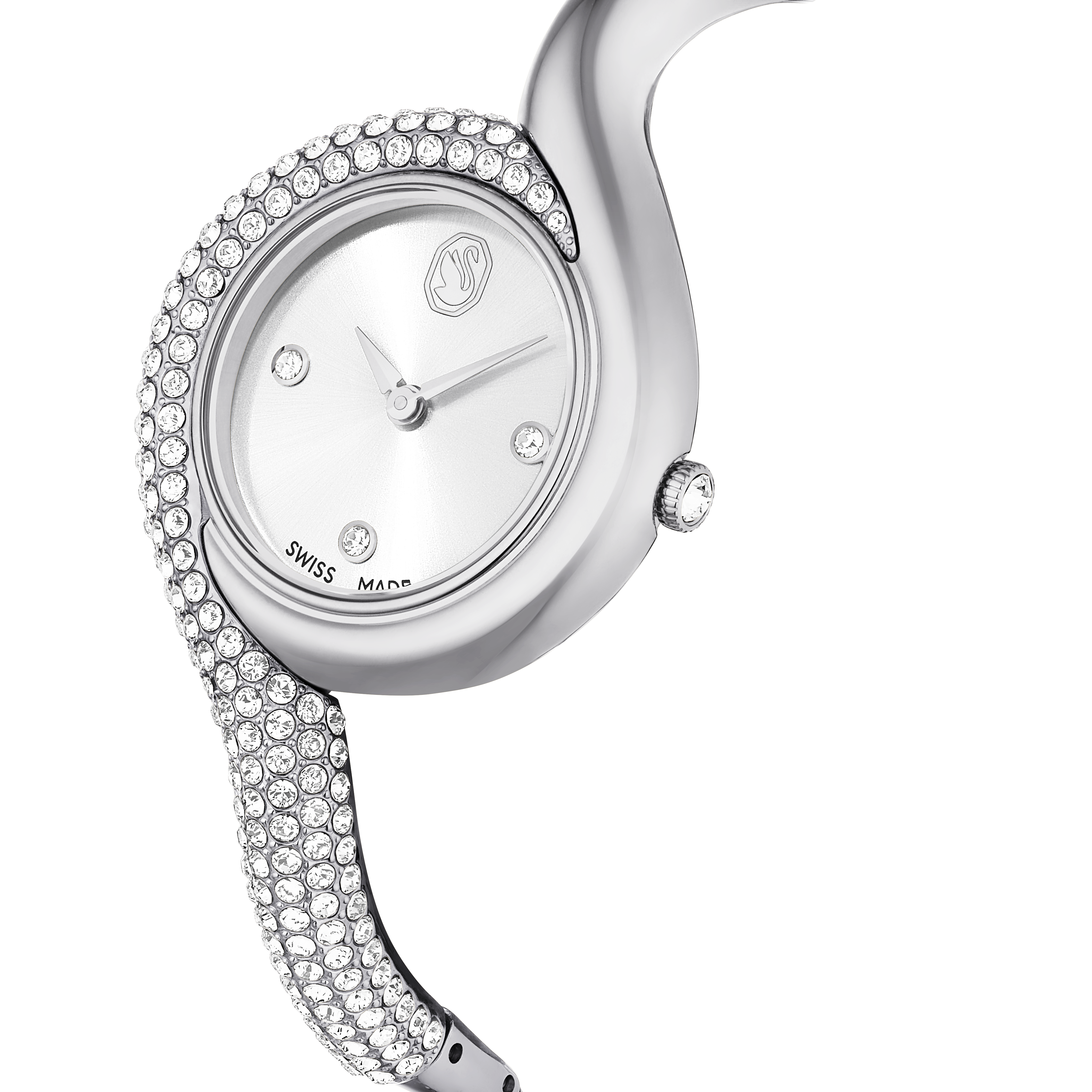 Swarovski Dextera asymmetric watch, Swiss Made, Metal bracelet, Silver tone, Stainless Steel 5700996