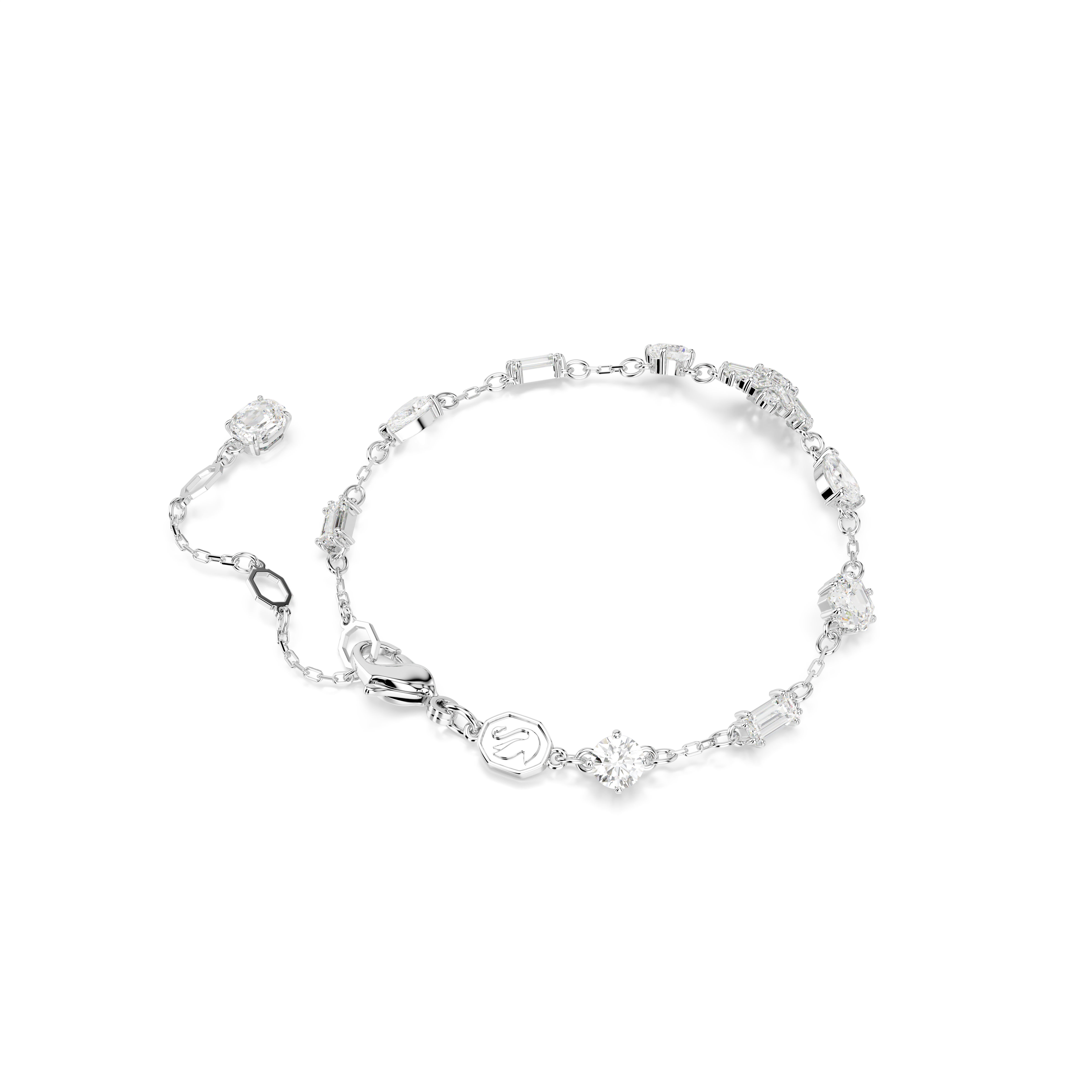 Swarovski Idyllia bracelet, Mixed cuts, Snowflake, White, Rhodium plated 5701595
