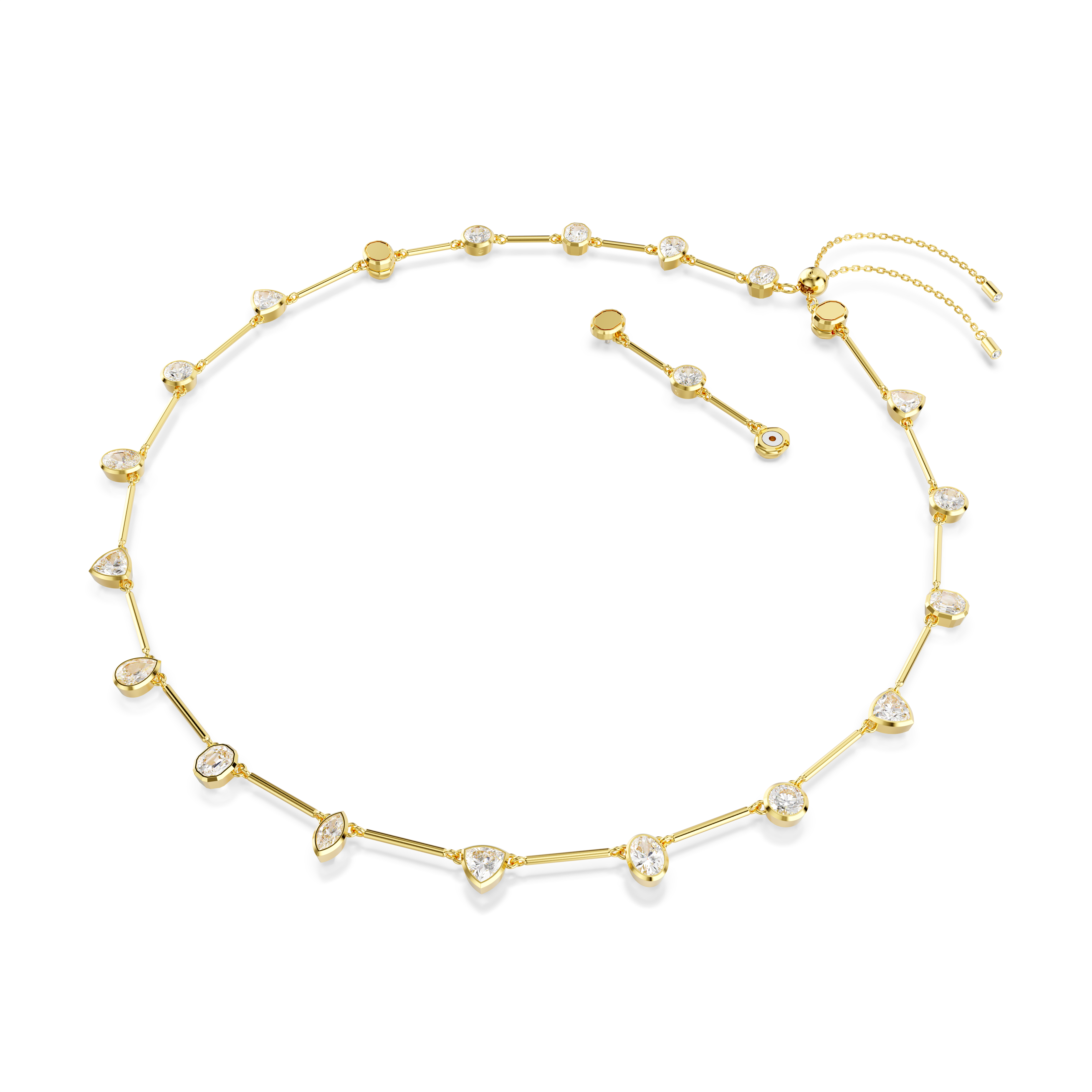 Swarovski Imber necklace, Magnetic closure, Mixed cuts, White, Gold-tone plated 5705481