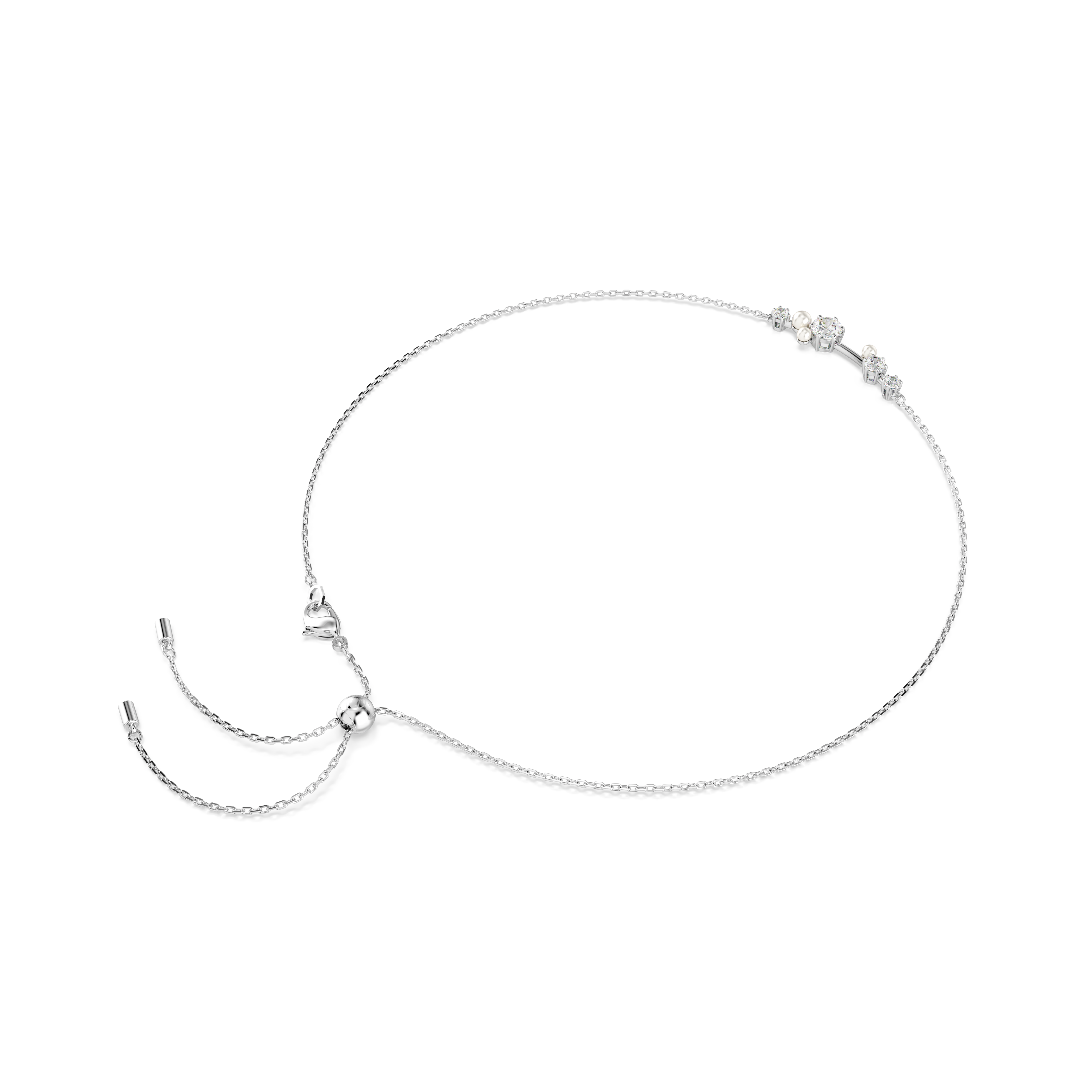 Swarovski Constella necklace, Crystal pearl, Round cuts, White, Rhodium plated 5705626