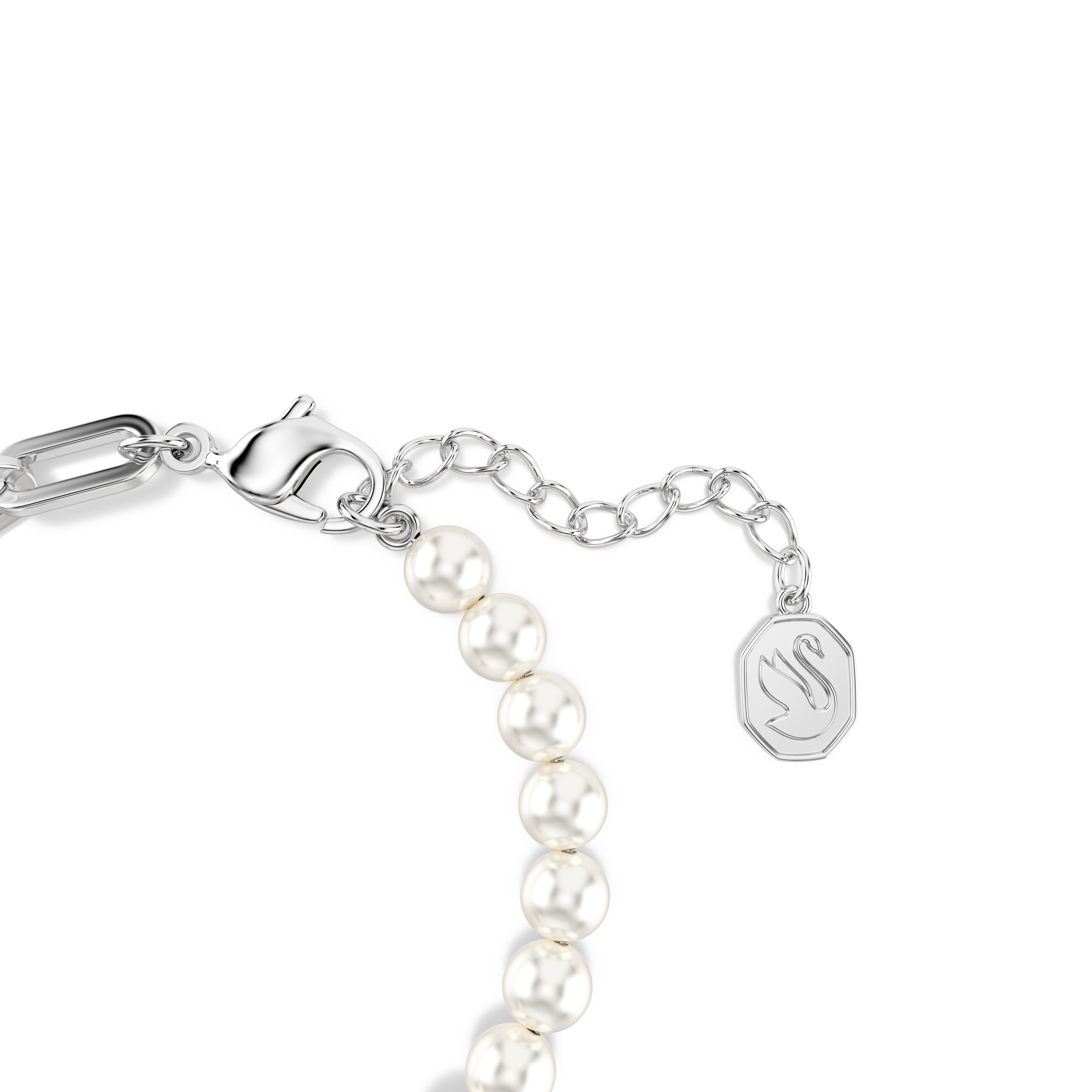 Swarovski Swan bracelet, Crystal pearl, Swan, Black, Mixed metal finish 5705720