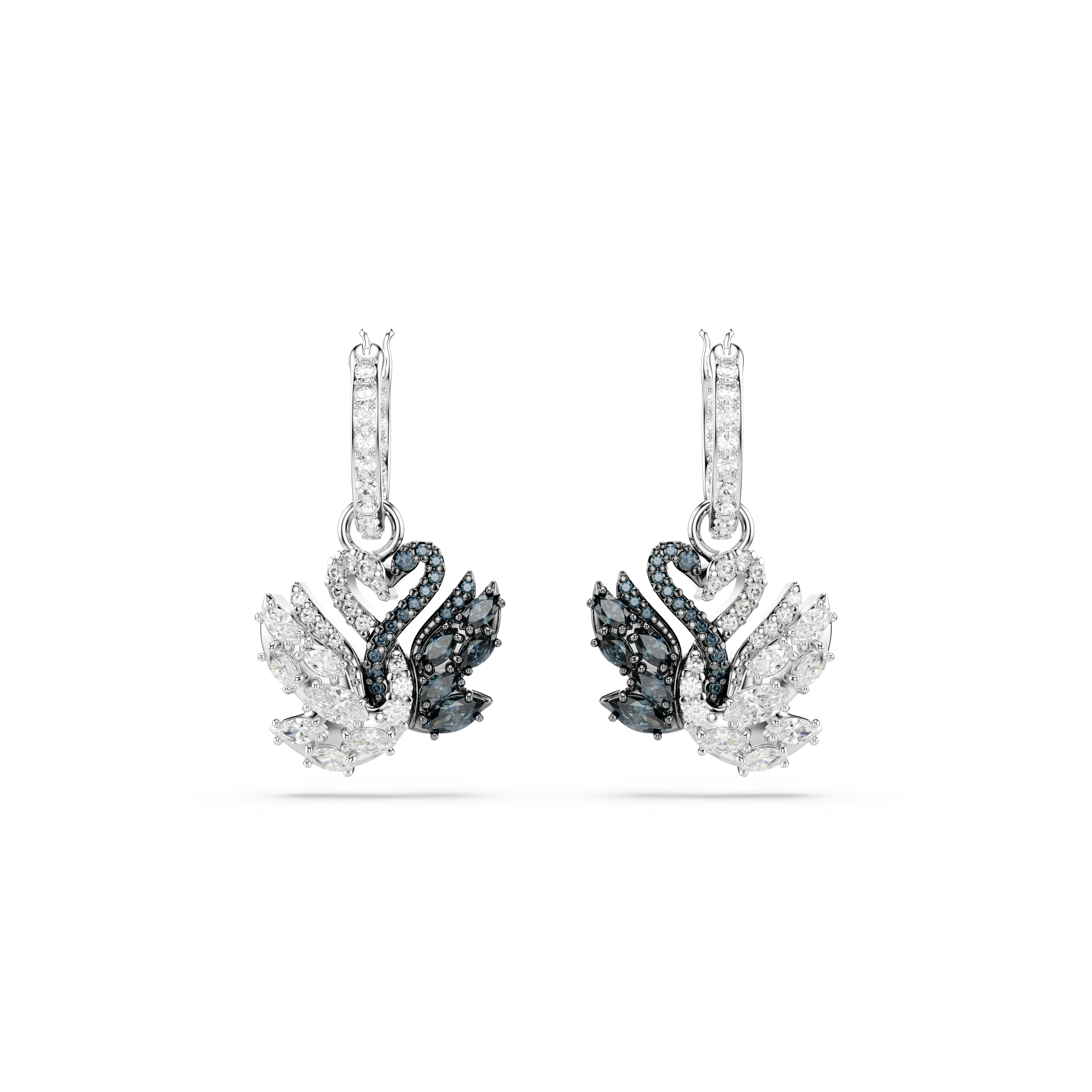 Swarovski Swan drop earrings, Swan, Black, Mixed metal finish 5705728