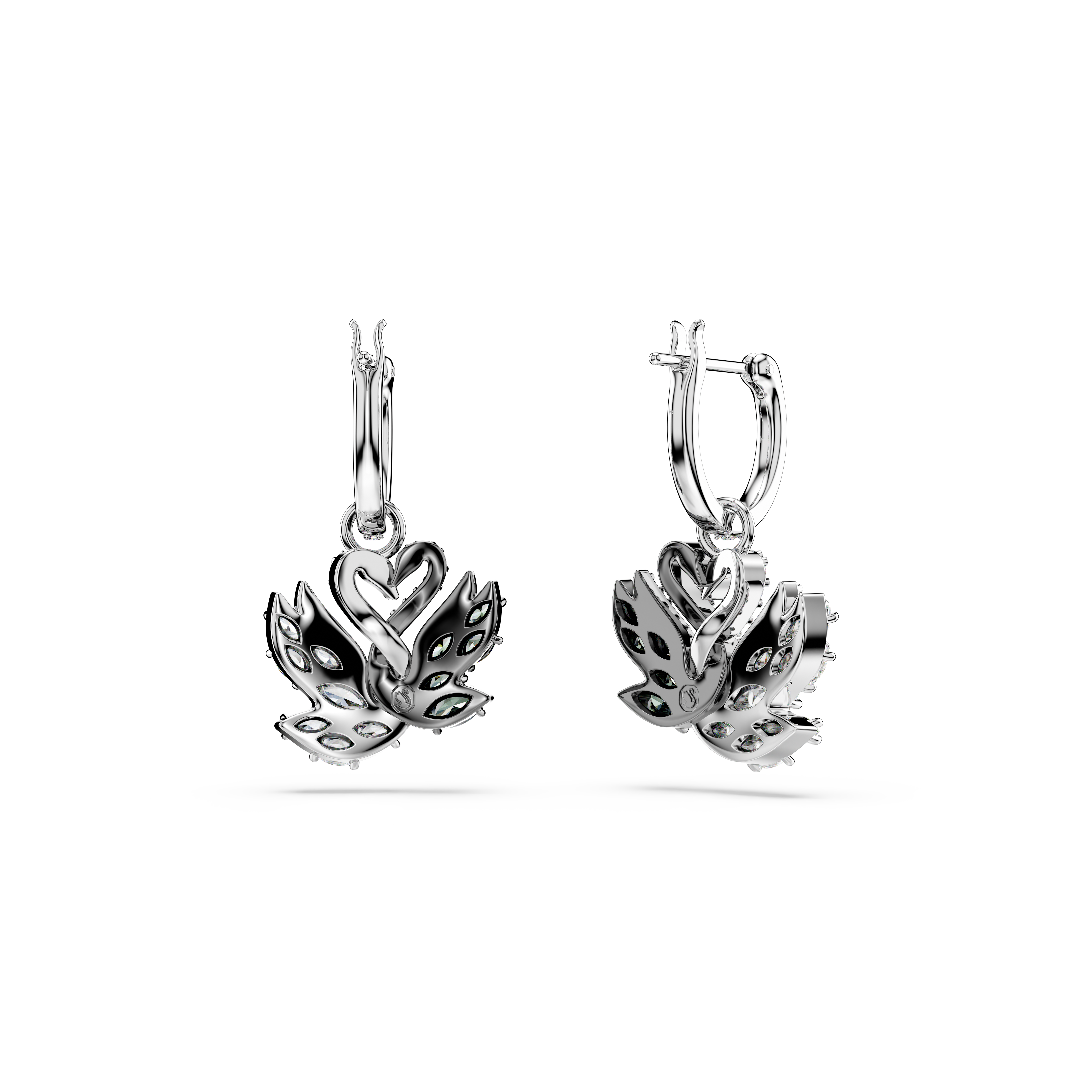 Swarovski Swan drop earrings, Swan, Black, Mixed metal finish 5705728